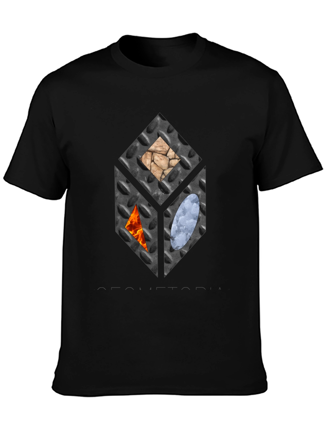 Elemental Cube Graphic Tee - Black Casual T-Shirt