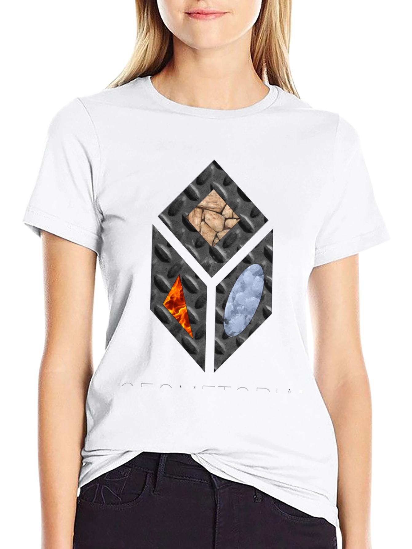 Elemental Cube Graphic Tee - Black Casual T-Shirt