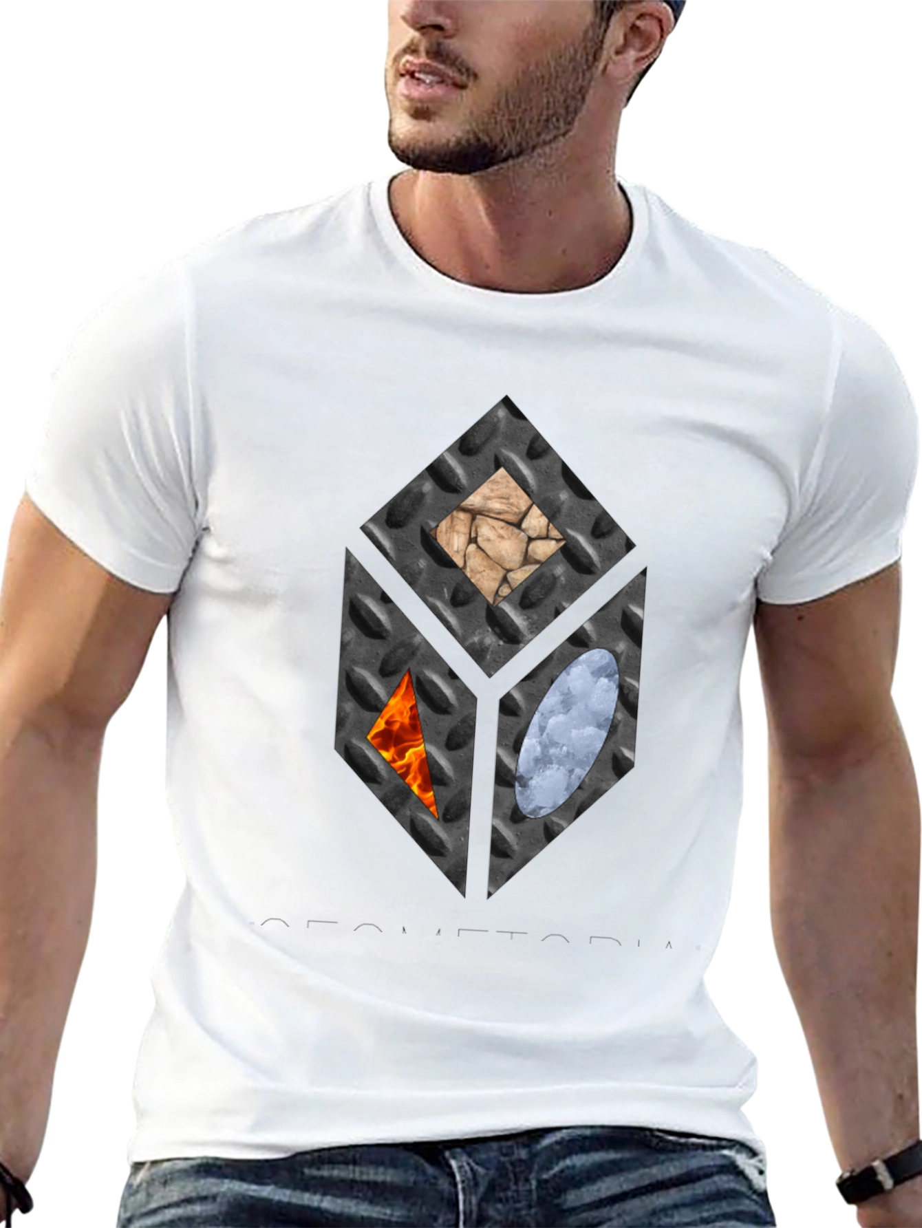 Elemental Cube Graphic Tee - Black Casual T-Shirt