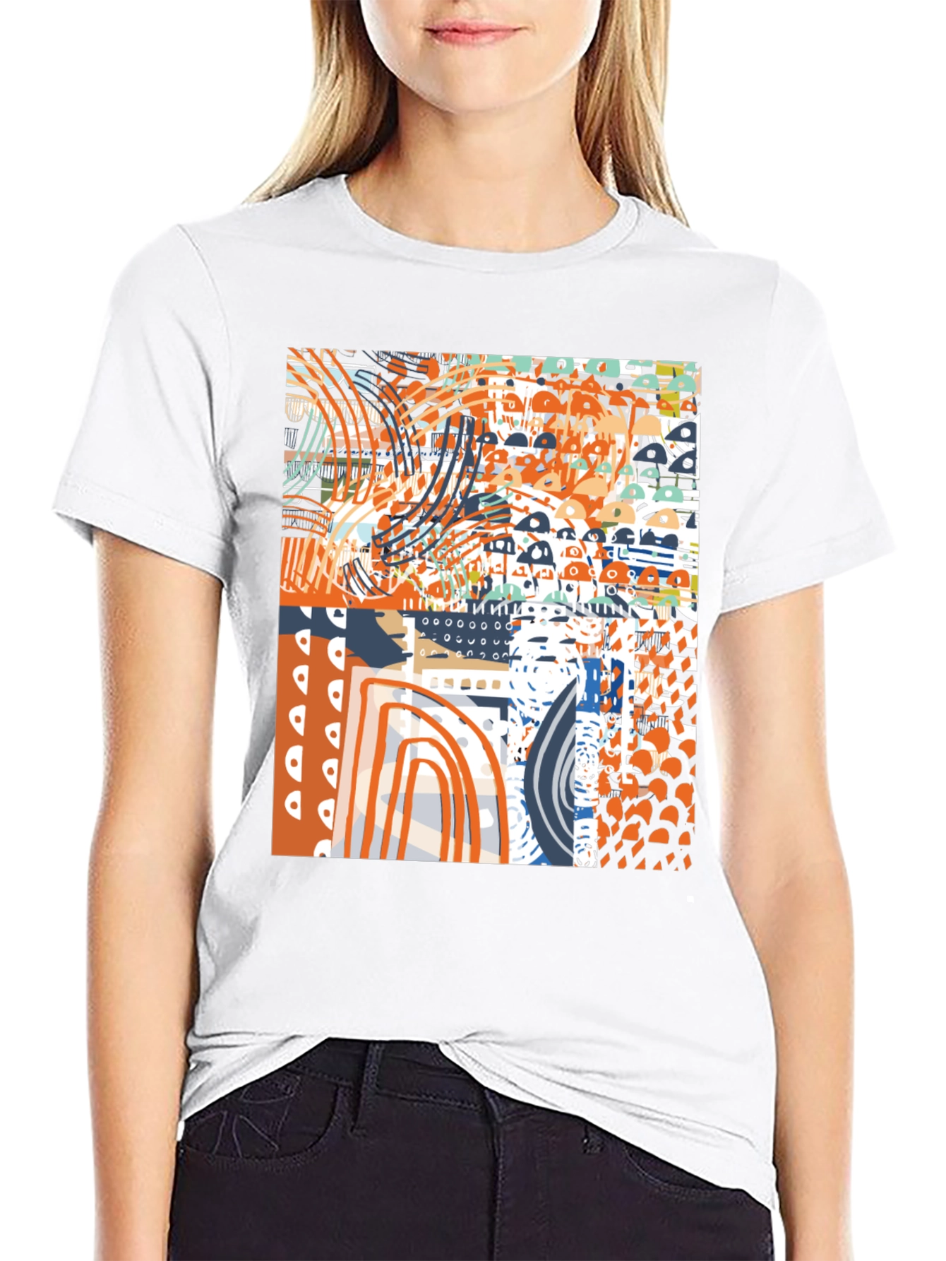Abstract Art Graphic Print Black T-Shirt