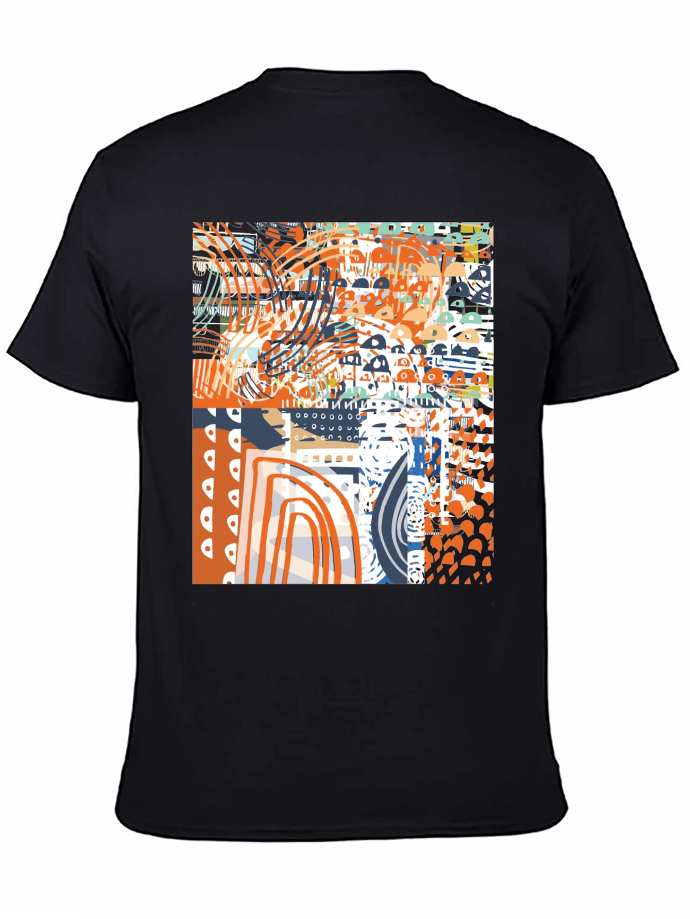 Abstract Art Graphic Print Black T-Shirt