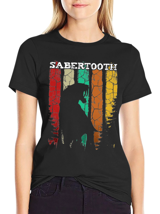 Sabertooth Retro T-Shirt - Vintage Style Tee