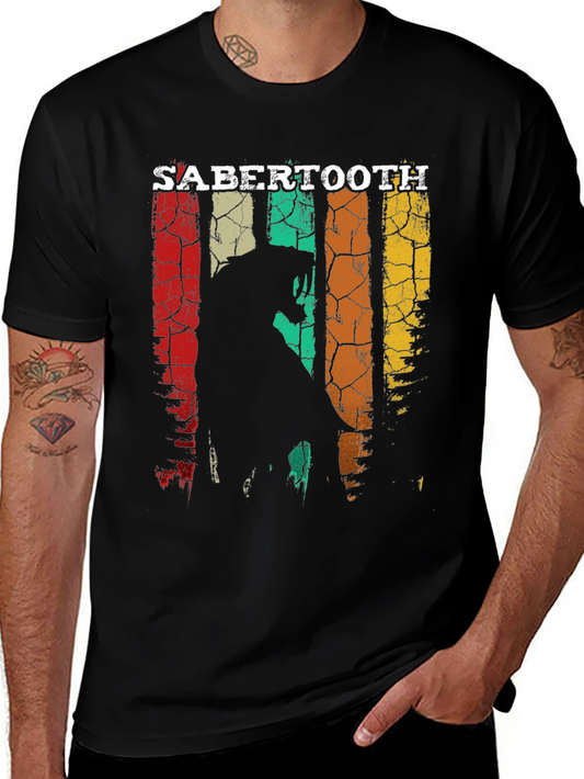 Sabertooth Retro T-Shirt - Vintage Style Tee