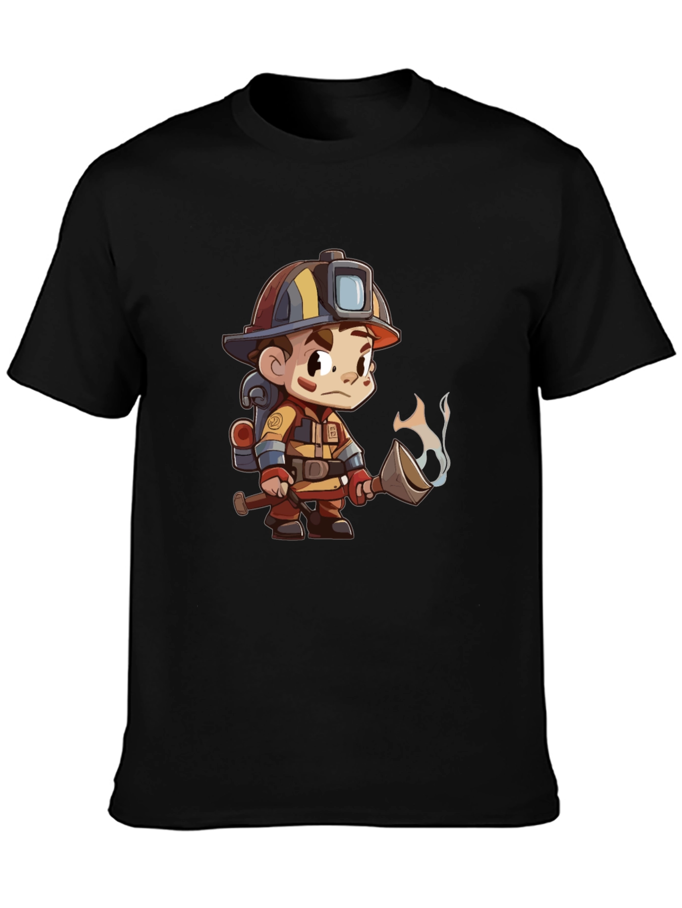 Cartoon Firefighter Graphic Tee