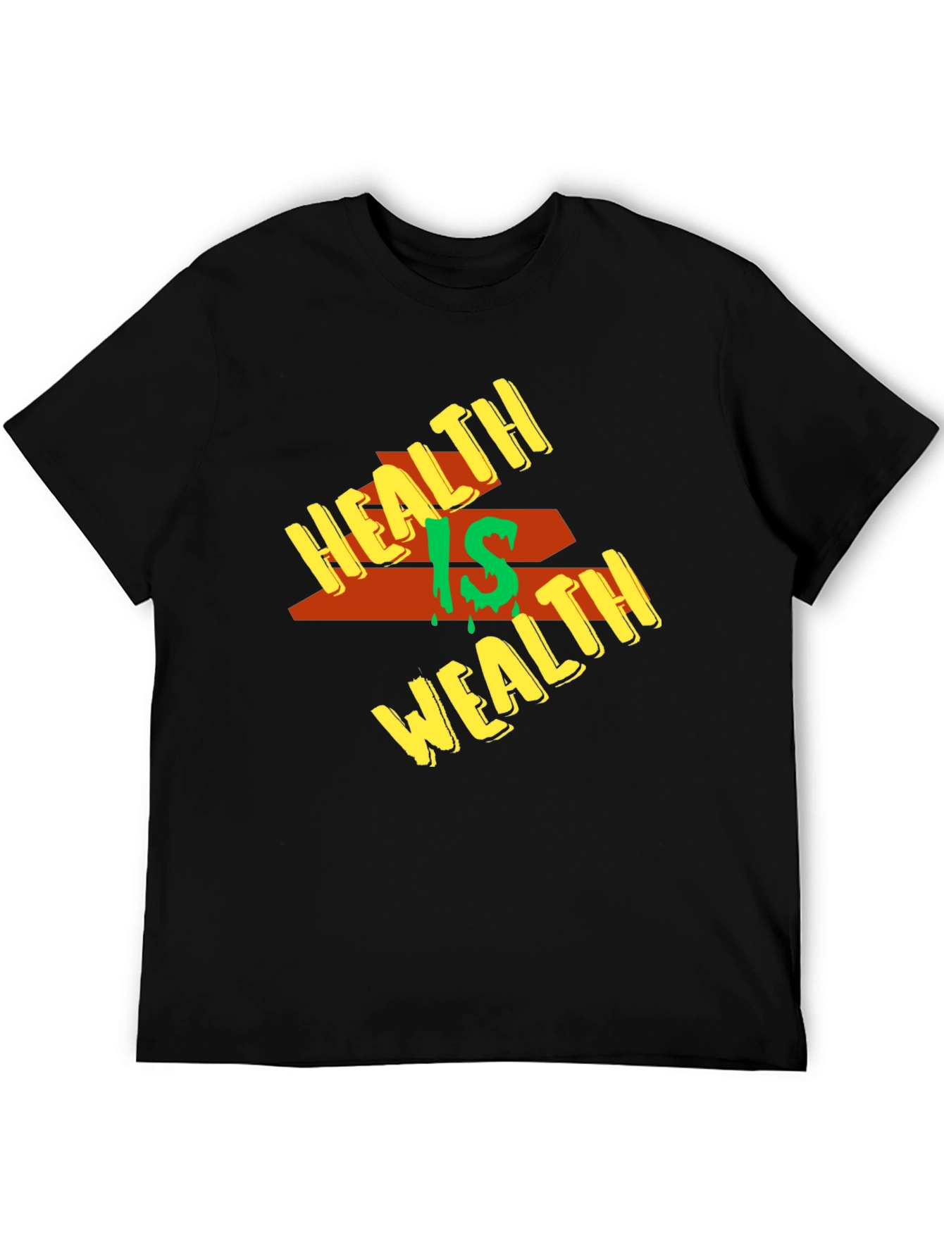 Health is Wealth Graphic Tee - Mens Black T-Shirt