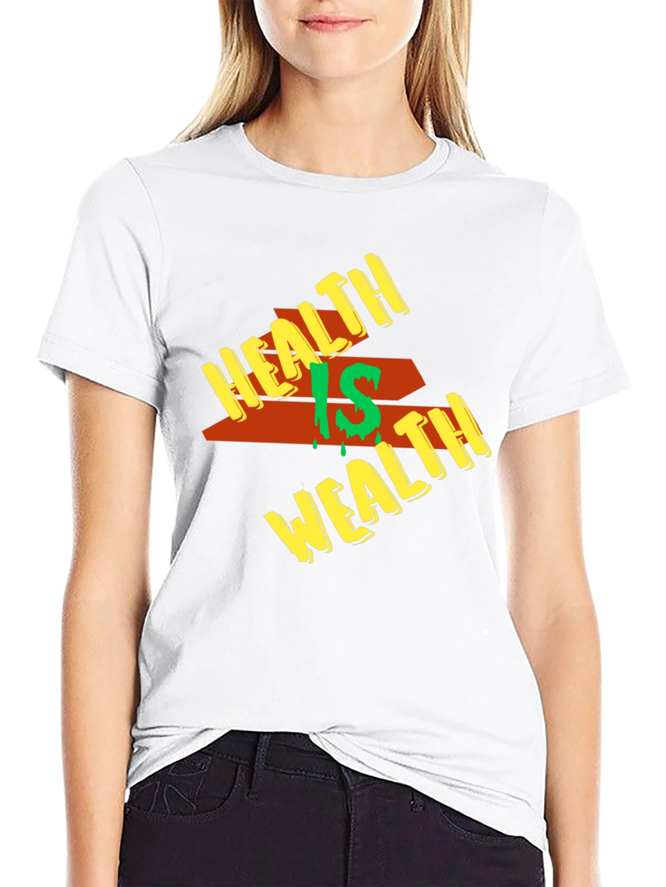 Health is Wealth Graphic Tee - Mens Black T-Shirt