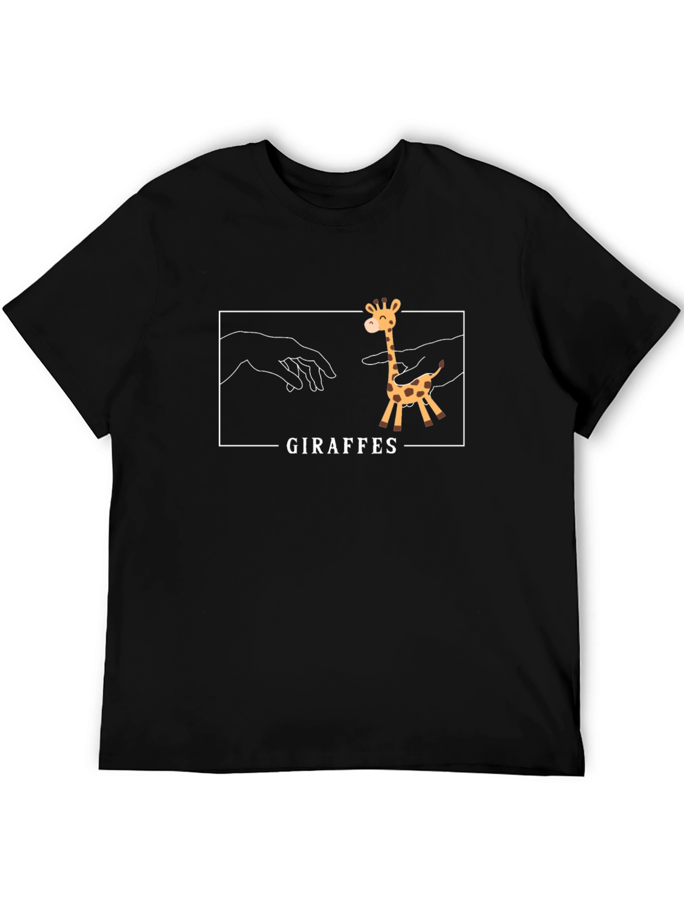 Giraffes Funny Graphic T-Shirt - Black