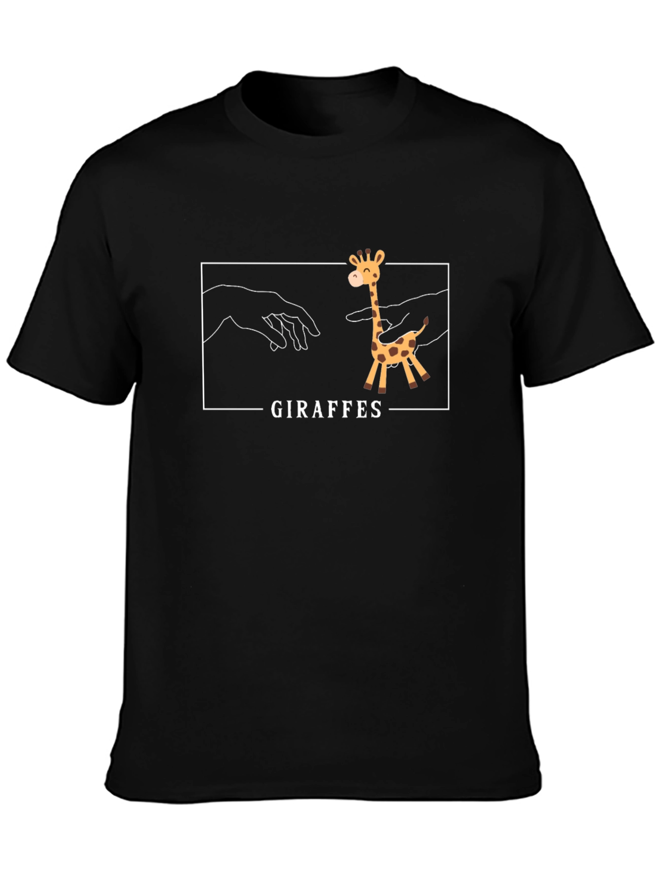 Giraffes Funny Graphic T-Shirt - Black