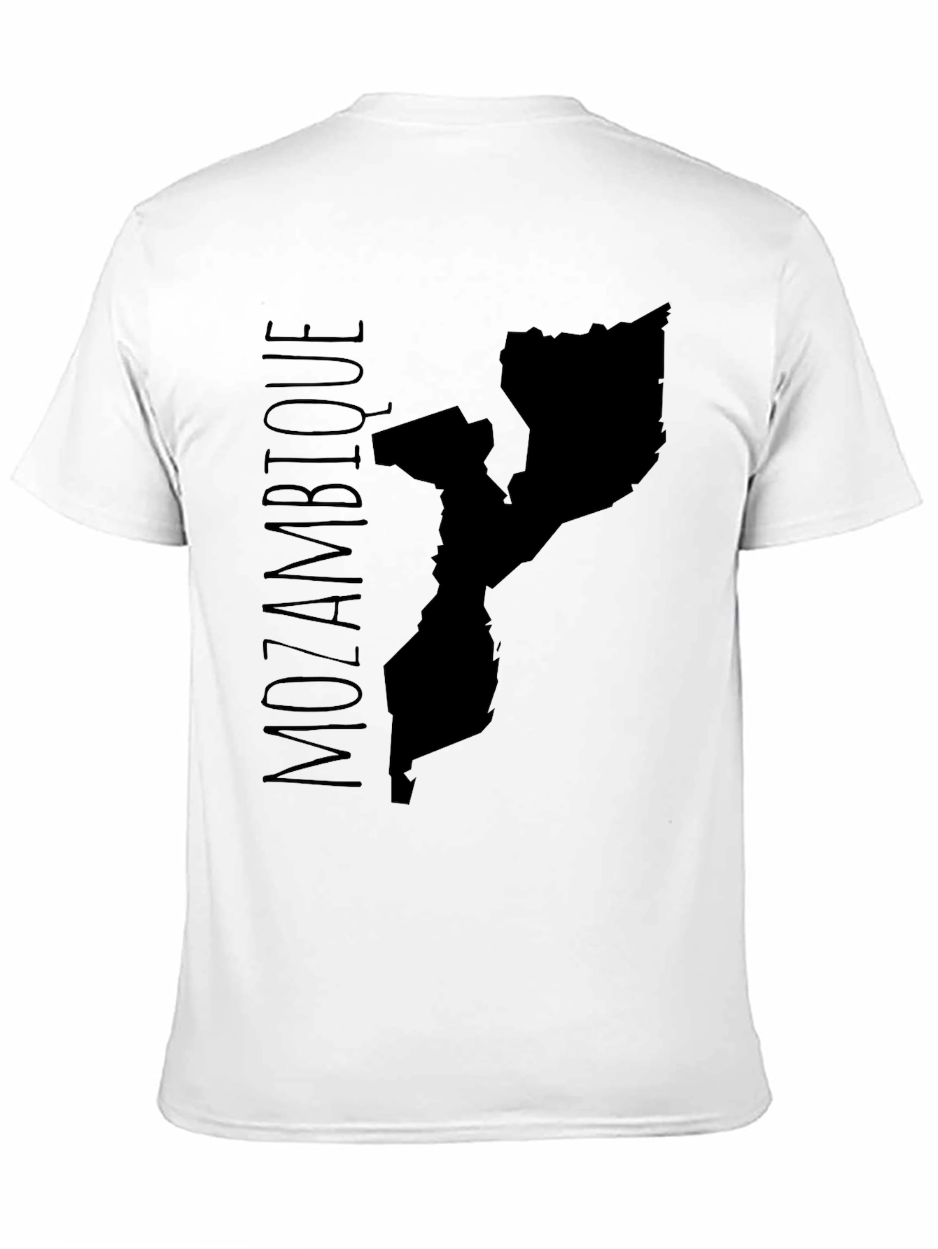 Mozambique Map T-Shirt Black Cotton Graphic Tee