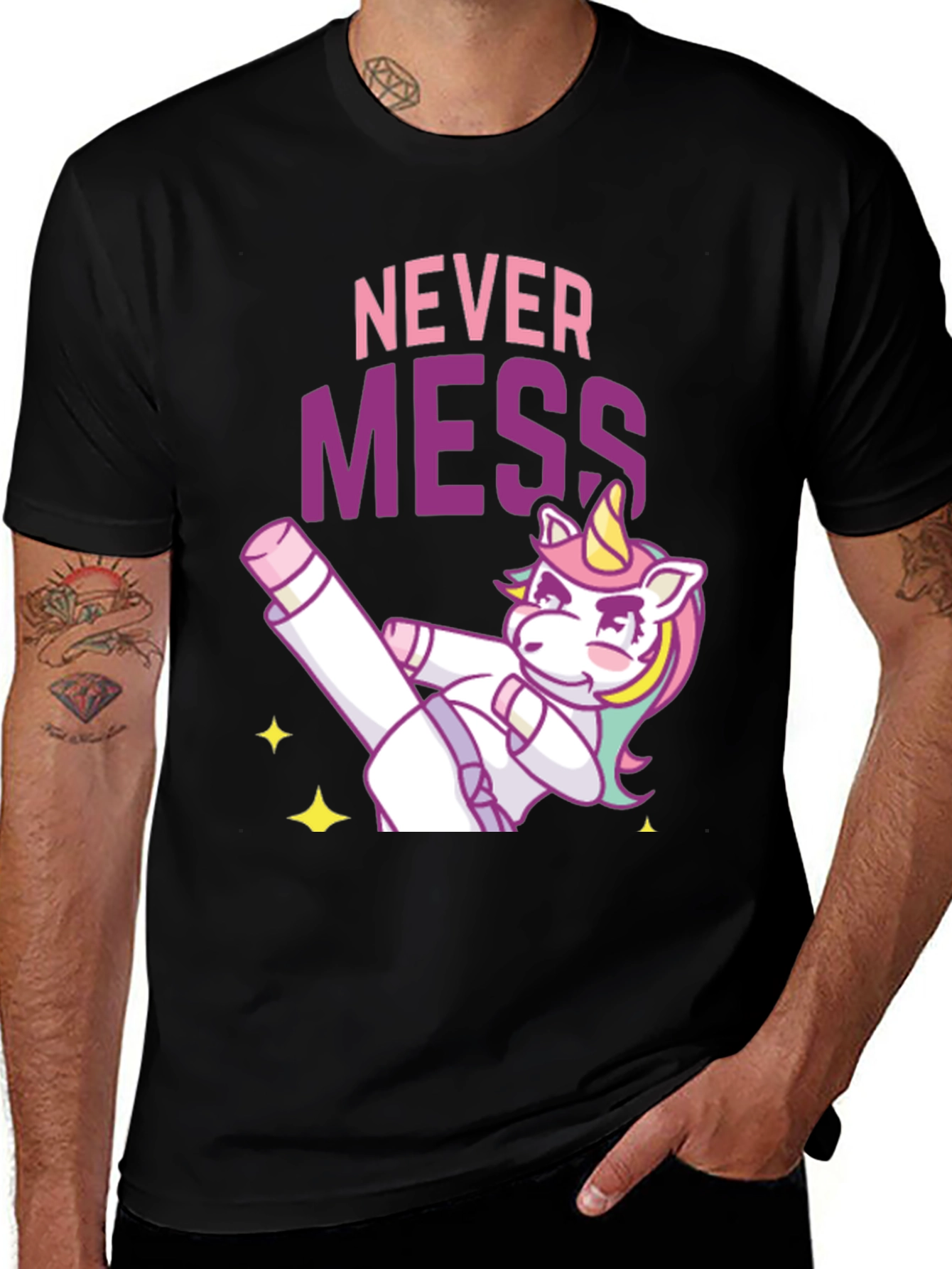 Never Mess Funny Unicorn Graphic Tee