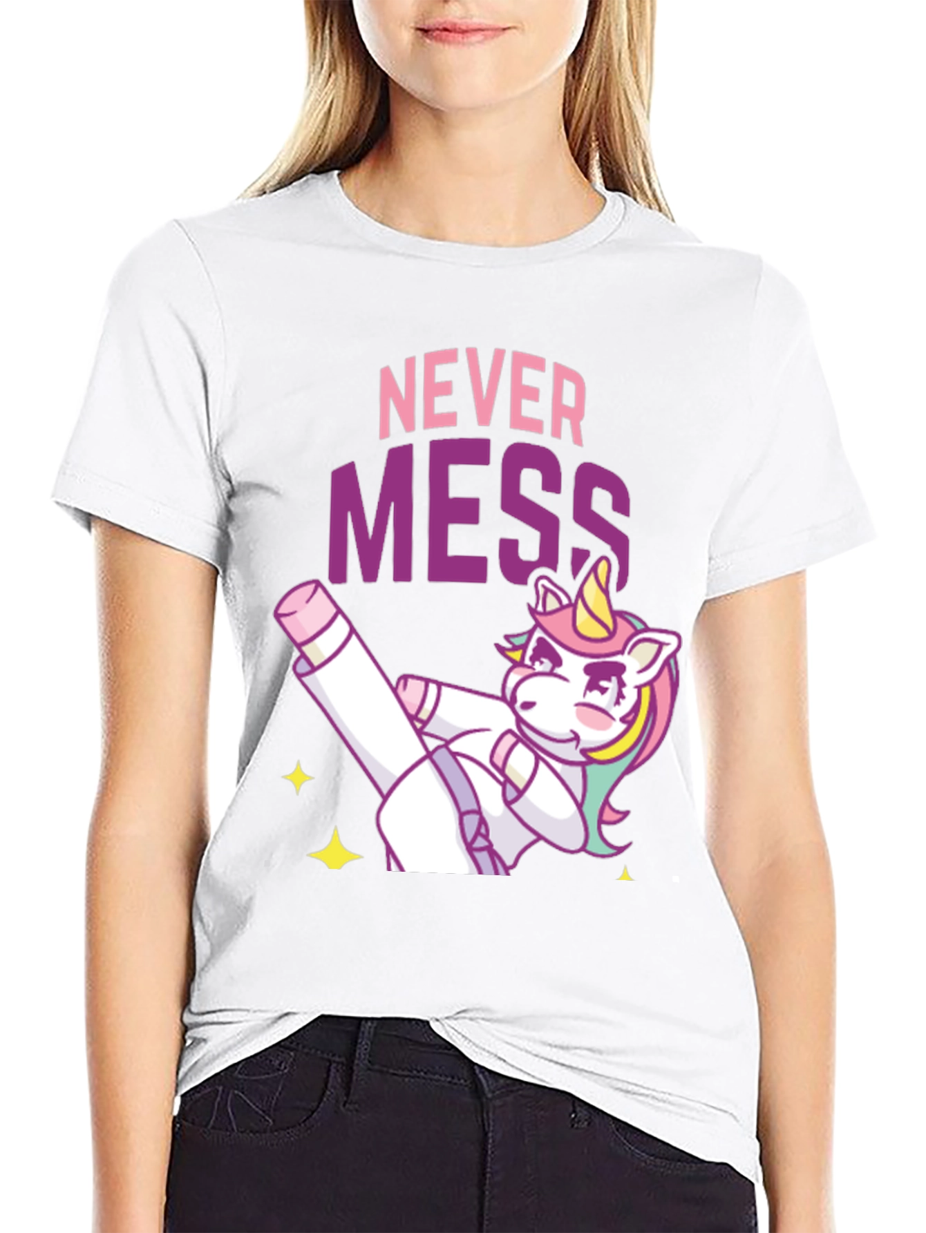Never Mess Funny Unicorn Graphic Tee