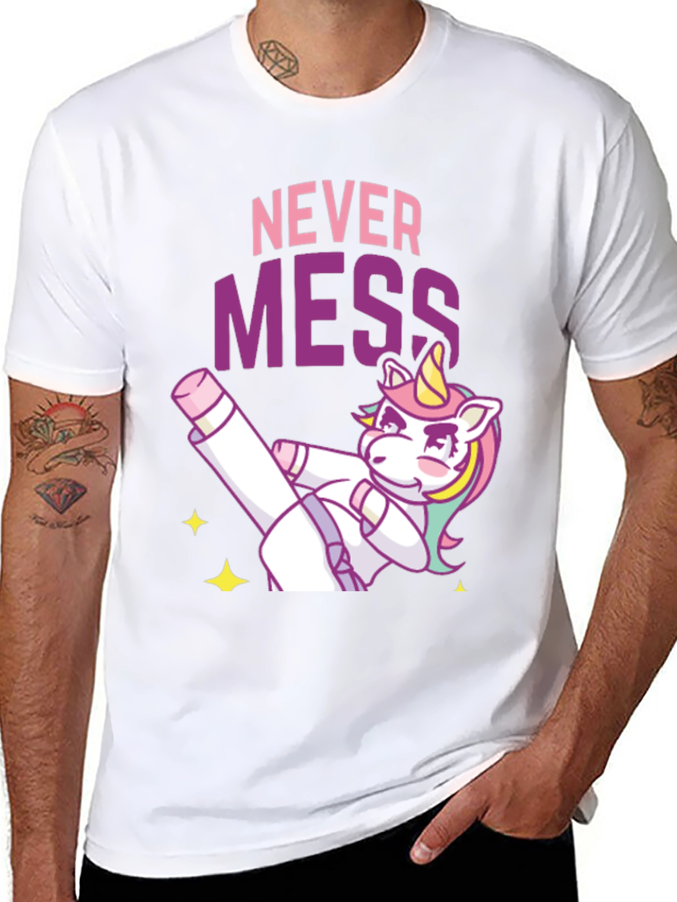Never Mess Funny Unicorn Graphic Tee