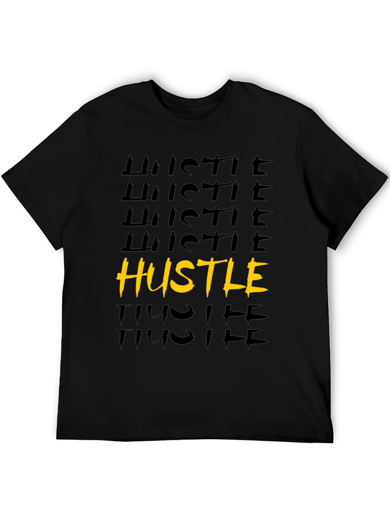Mens Black Hustle Graphic Tee