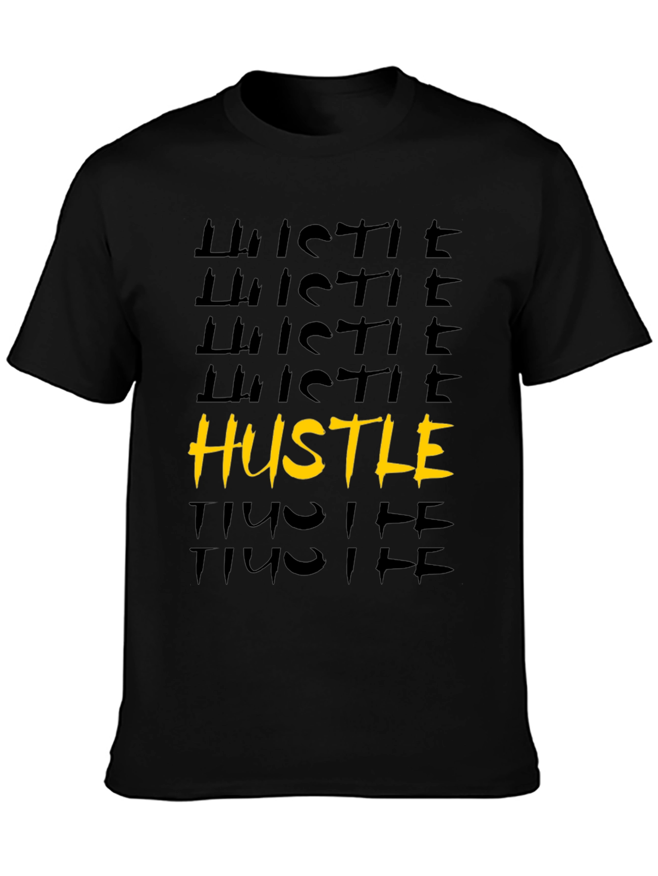 Mens Black Hustle Graphic Tee