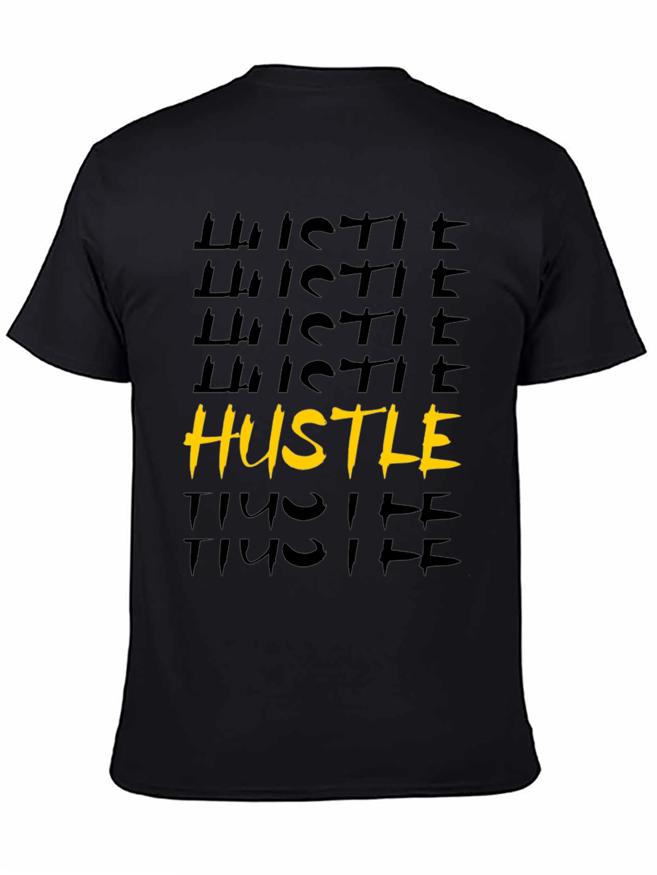 Mens Black Hustle Graphic Tee