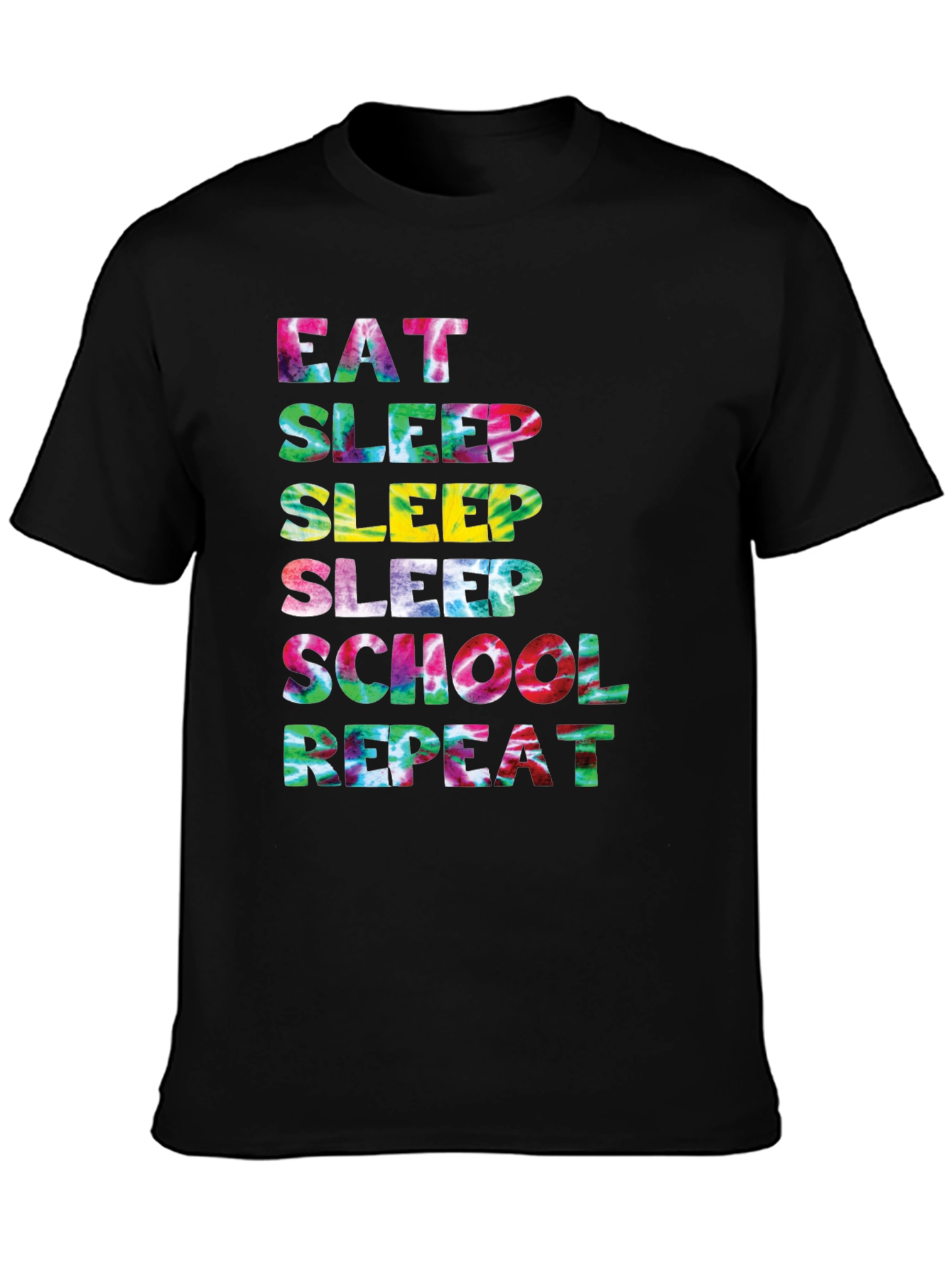 Eat Sleep School Repeat Tie Dye T-Shirt
