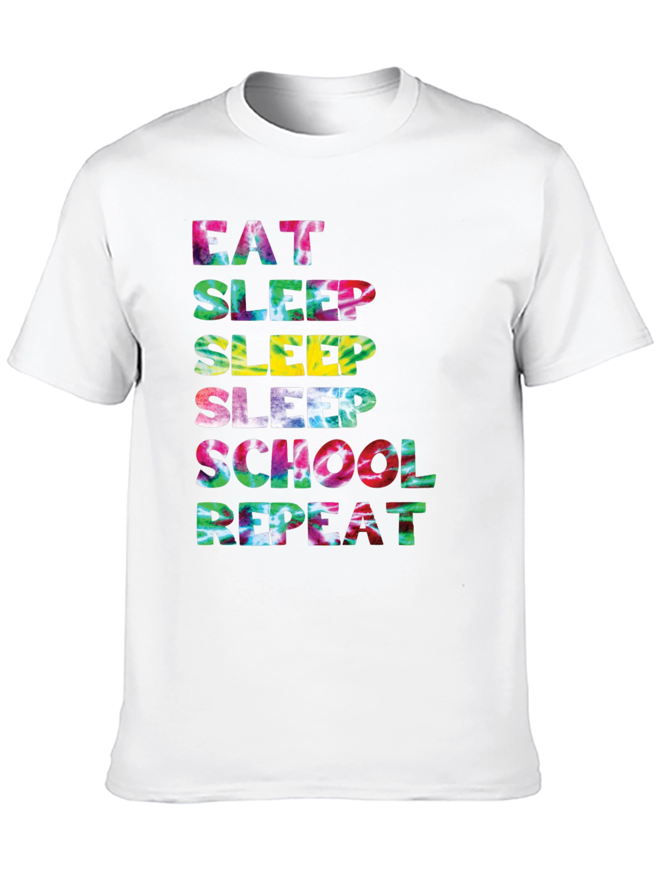 Eat Sleep School Repeat Tie Dye T-Shirt