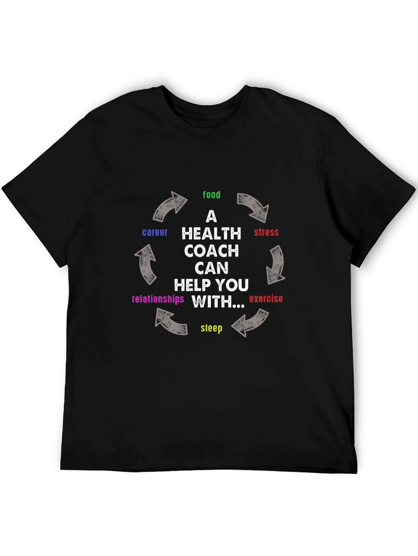 Health Coach T-Shirt: Food Sleep Exercise & More!