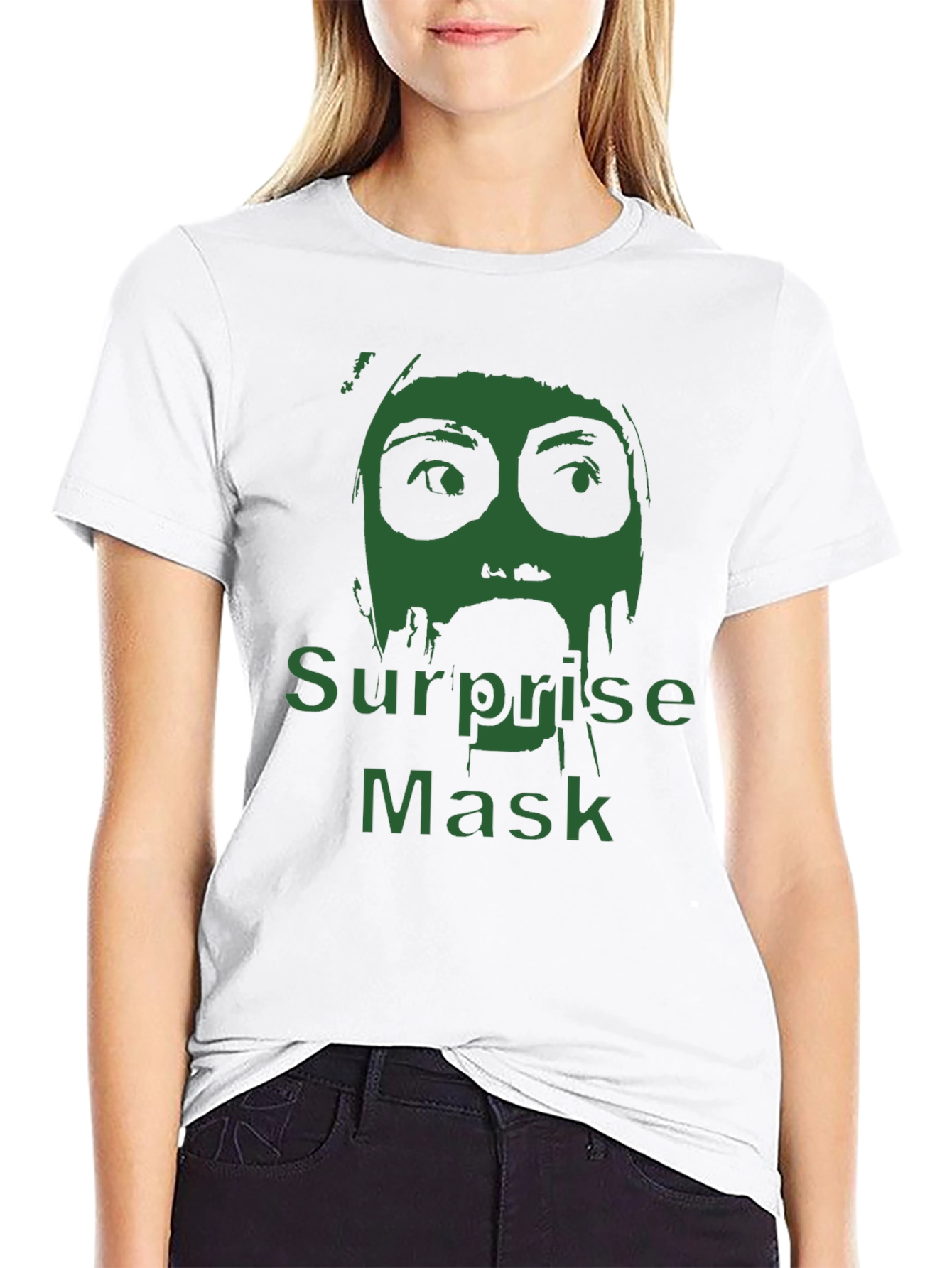 Surprise Mask Graphic T-Shirt - Mens Black Tee