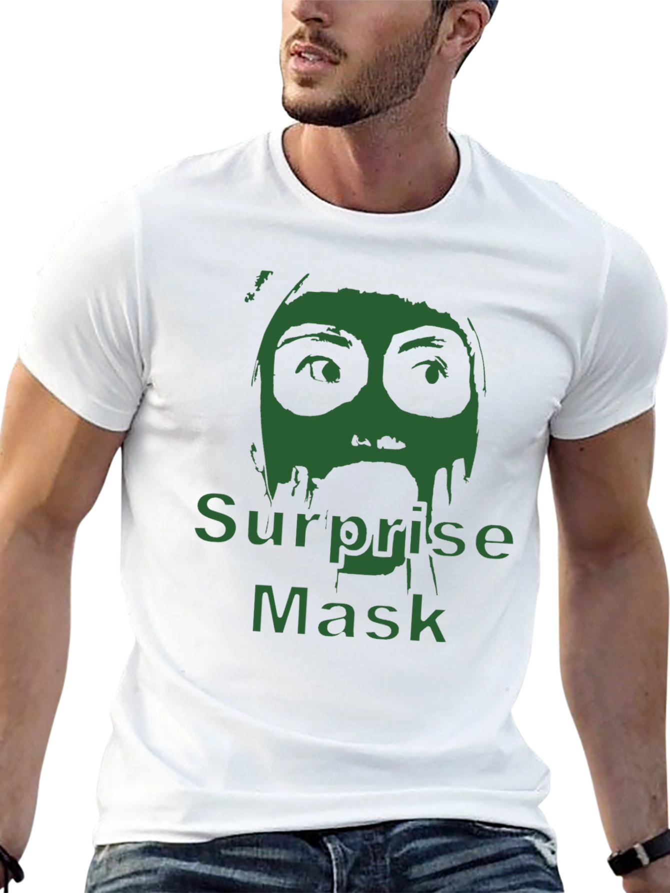Surprise Mask Graphic T-Shirt - Mens Black Tee