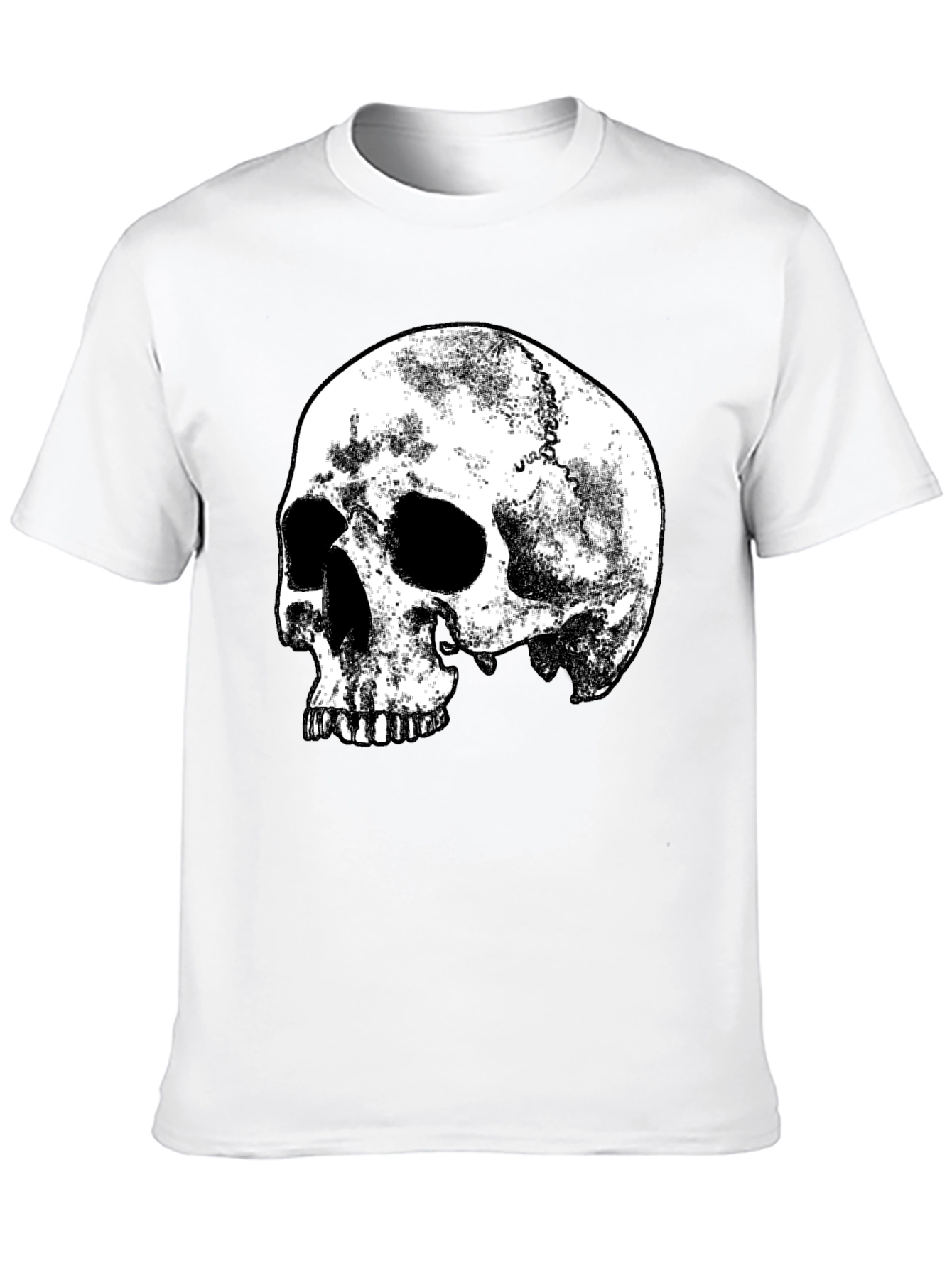 Mens Black Skull Graphic Print T-Shirt