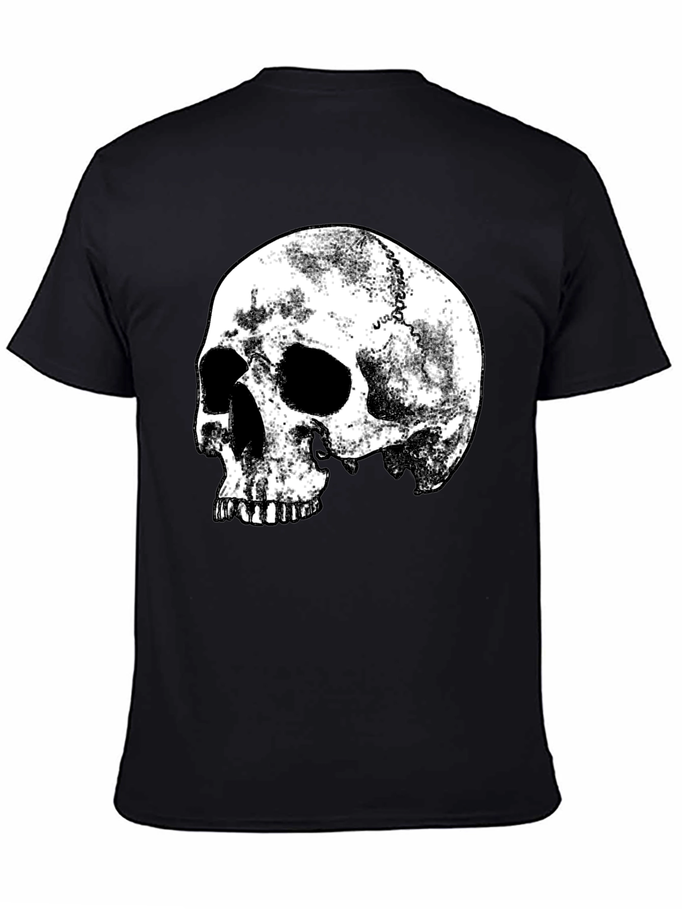 Mens Black Skull Graphic Print T-Shirt