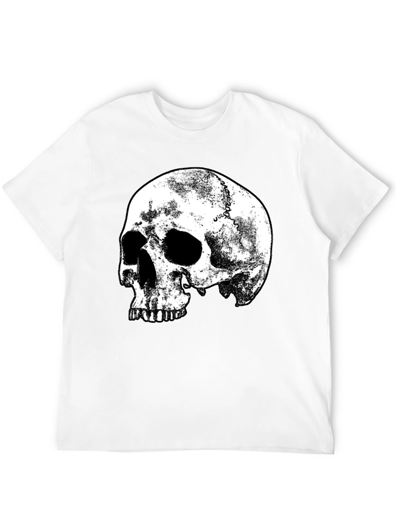 Mens Black Skull Graphic Print T-Shirt