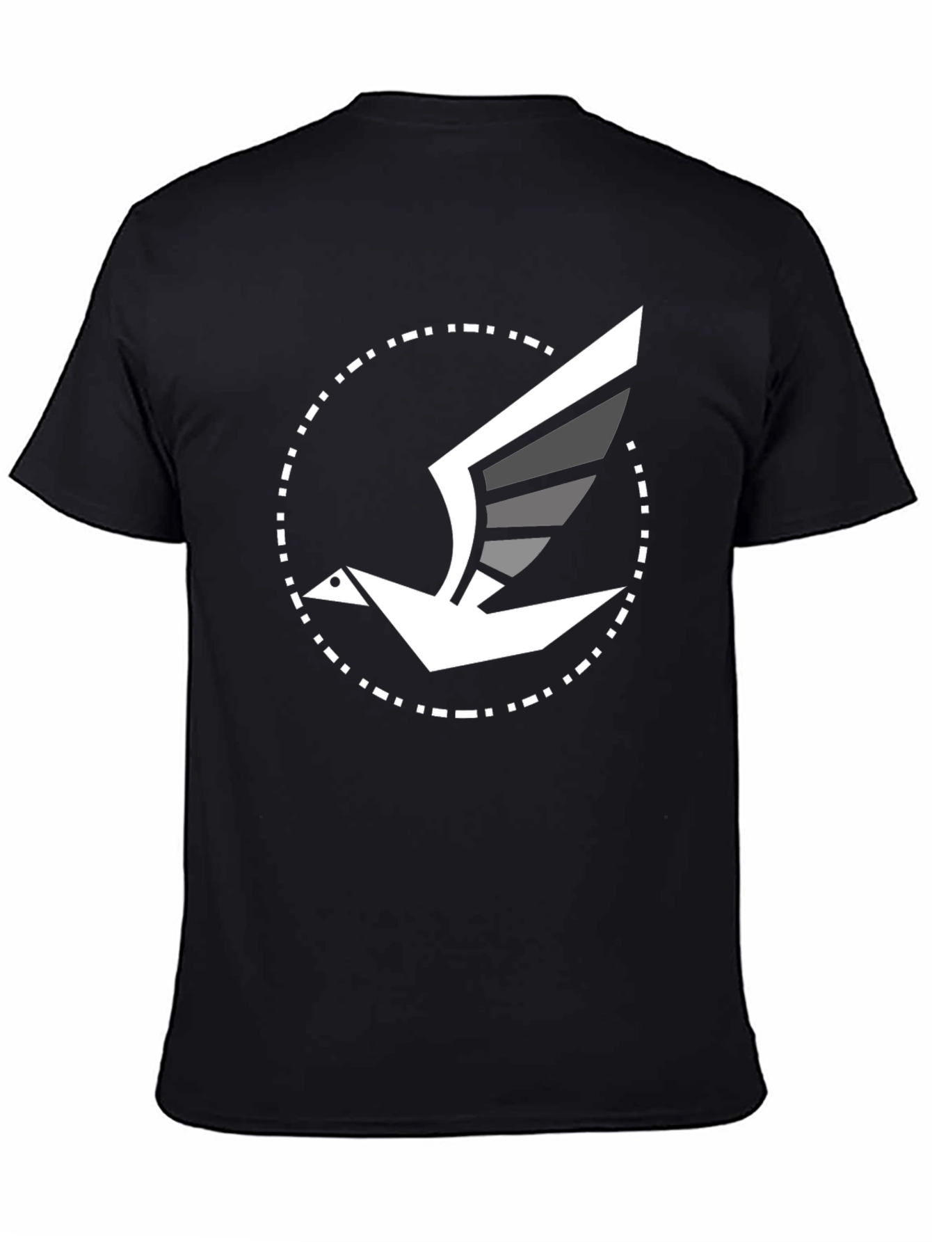 Modern Bird Graphic Tee - Black Cotton Blend