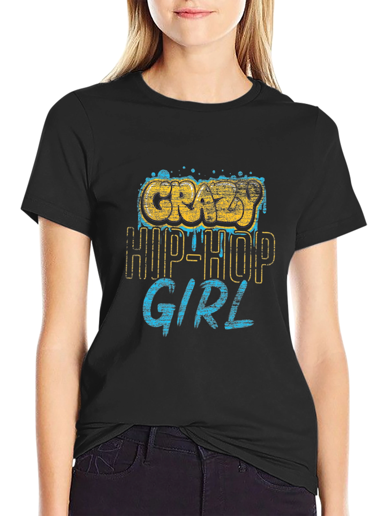Crazy Hip-Hop Girl Graphic Tee - Cool Urban Style