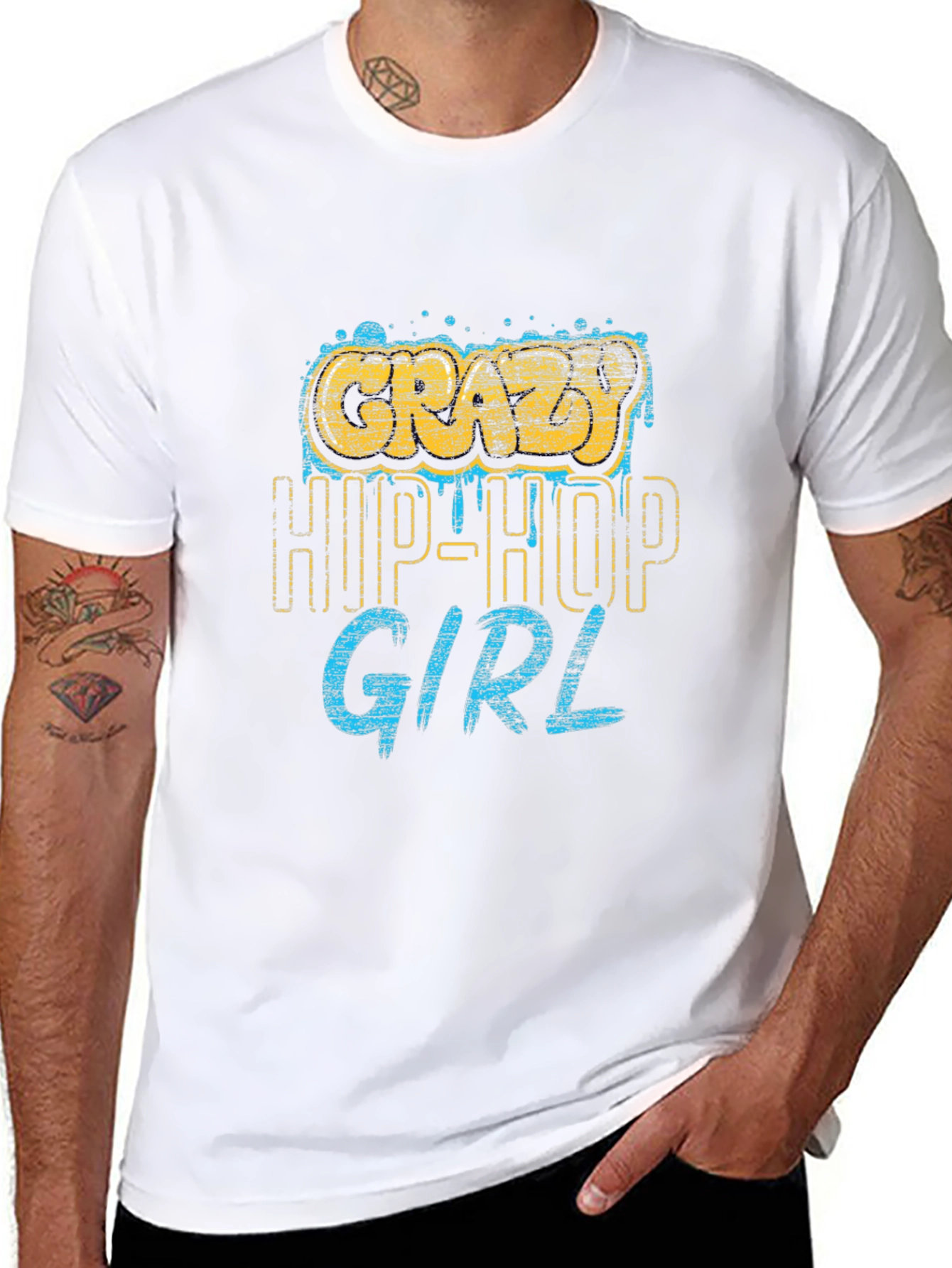 Crazy Hip-Hop Girl Graphic Tee - Cool Urban Style