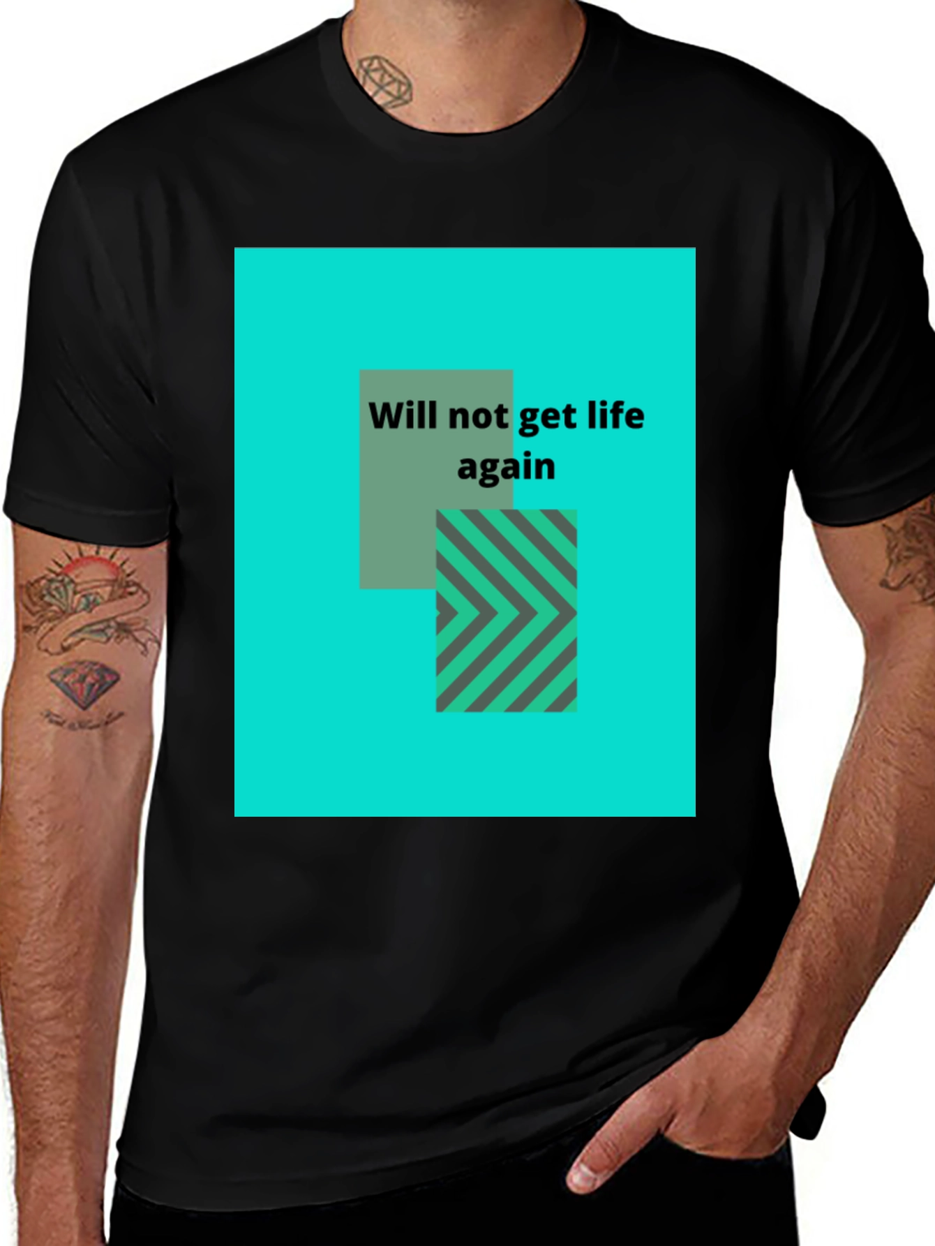 Graphic Tee: Will Not Get Life Again - Black