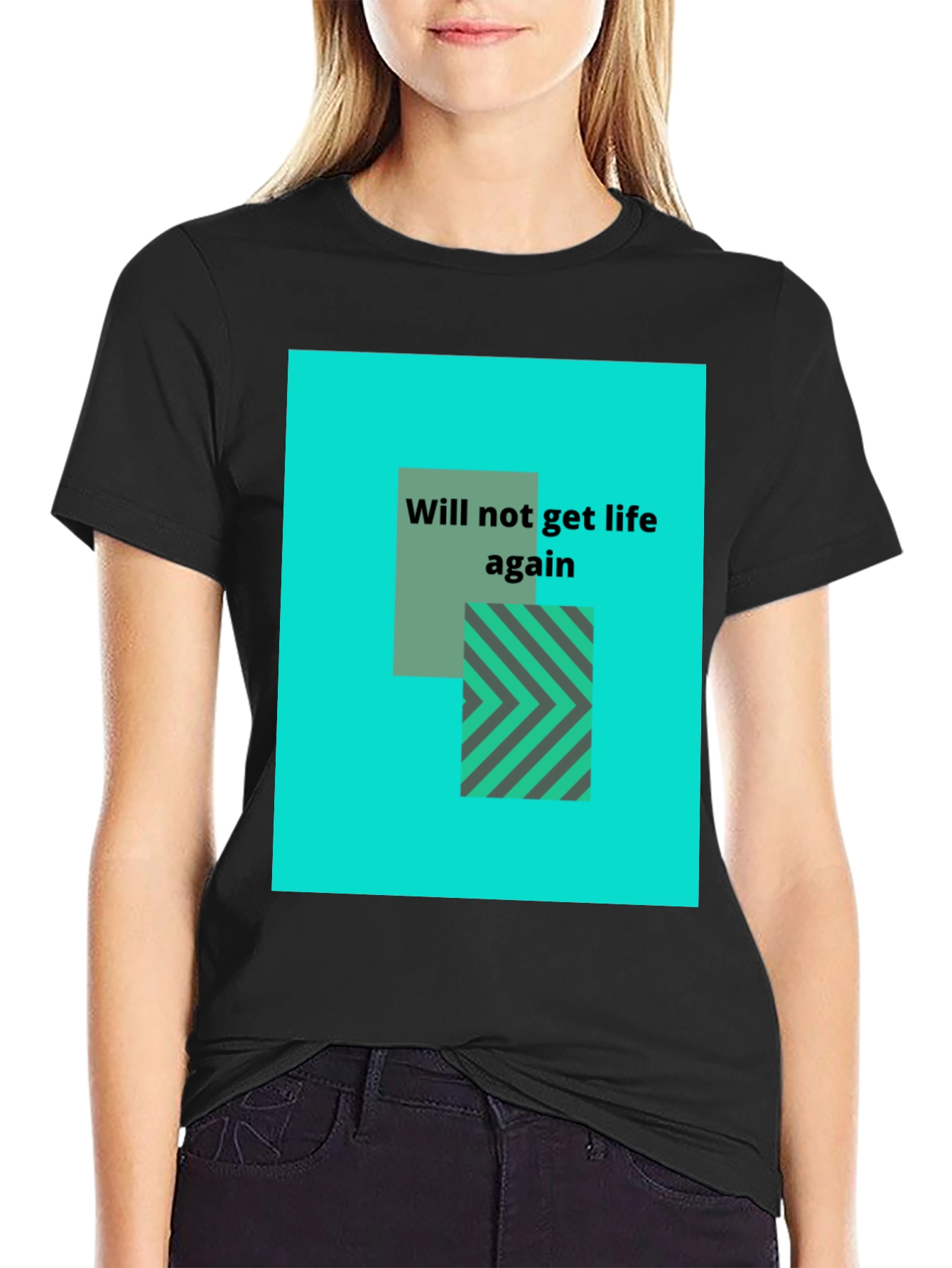 Graphic Tee: Will Not Get Life Again - Black