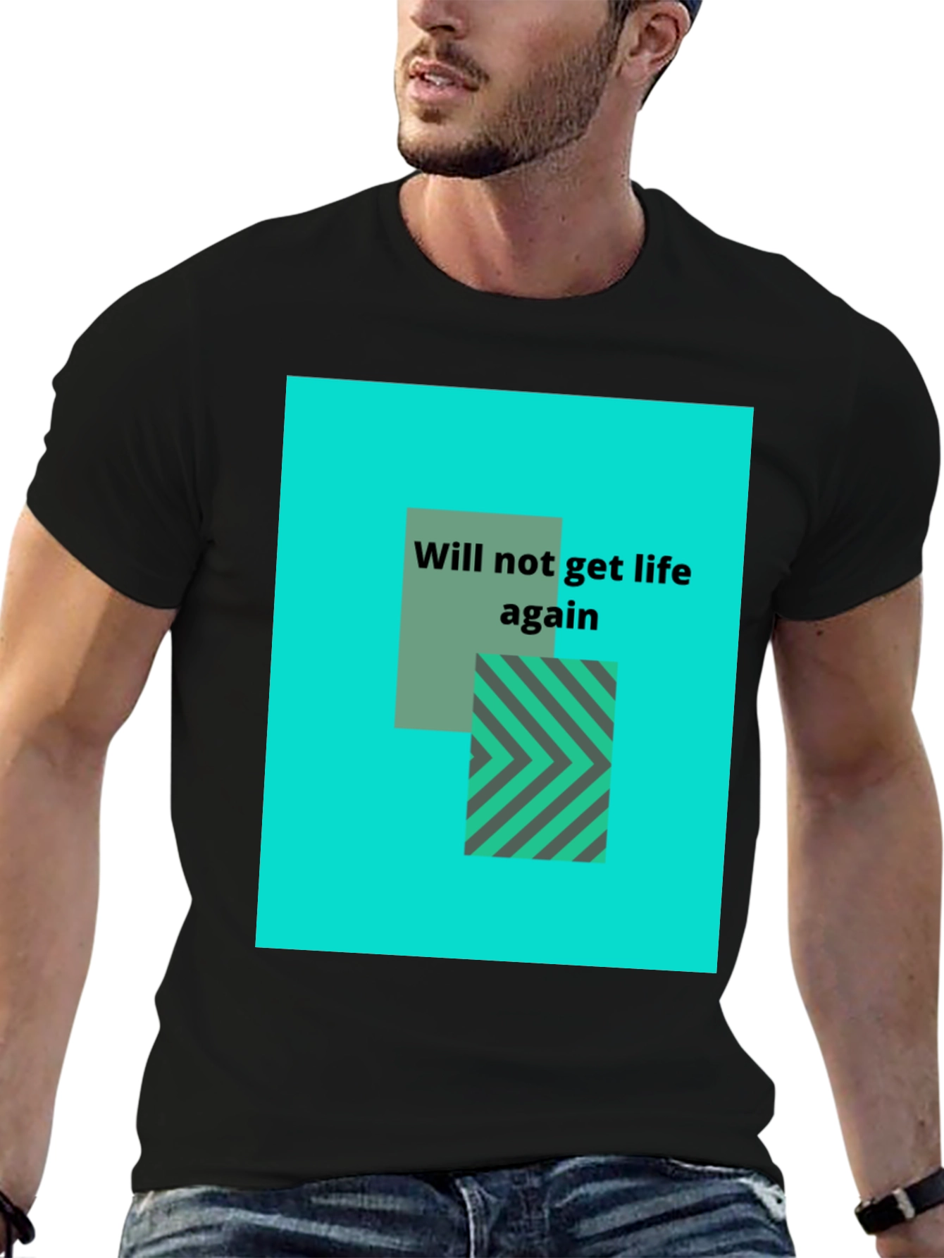 Graphic Tee: Will Not Get Life Again - Black
