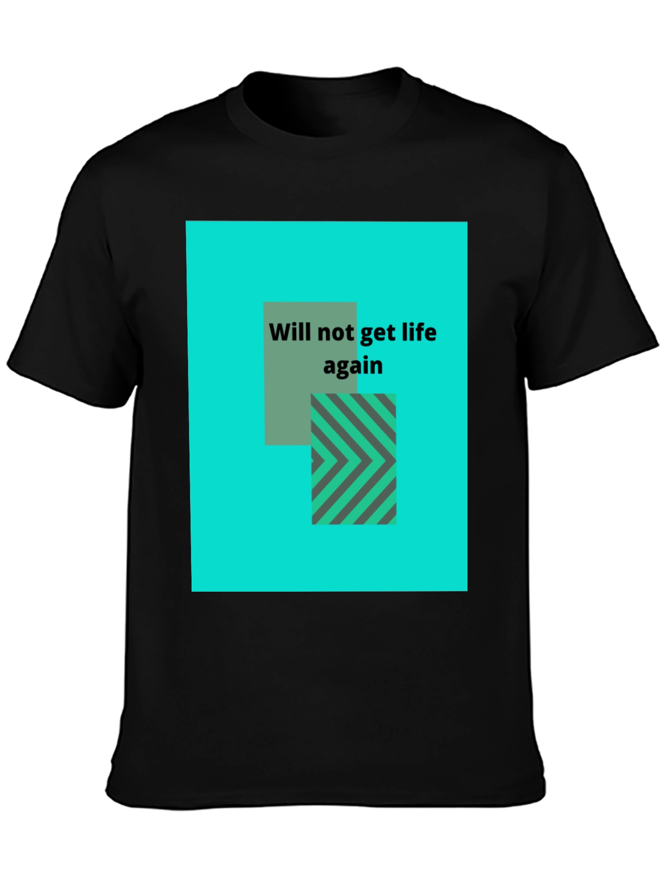 Graphic Tee: Will Not Get Life Again - Black
