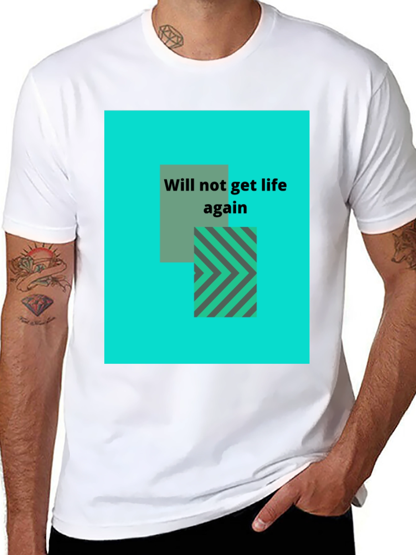 Graphic Tee: Will Not Get Life Again - Black