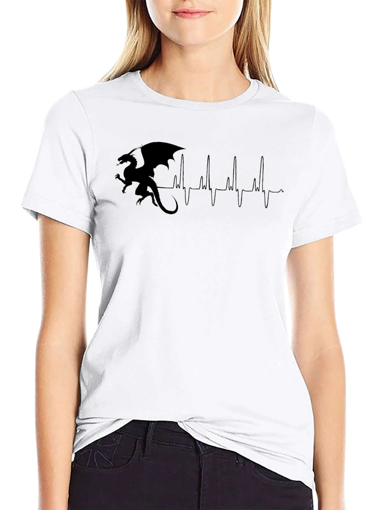 Dragon Heartbeat Graphic Tee - Black