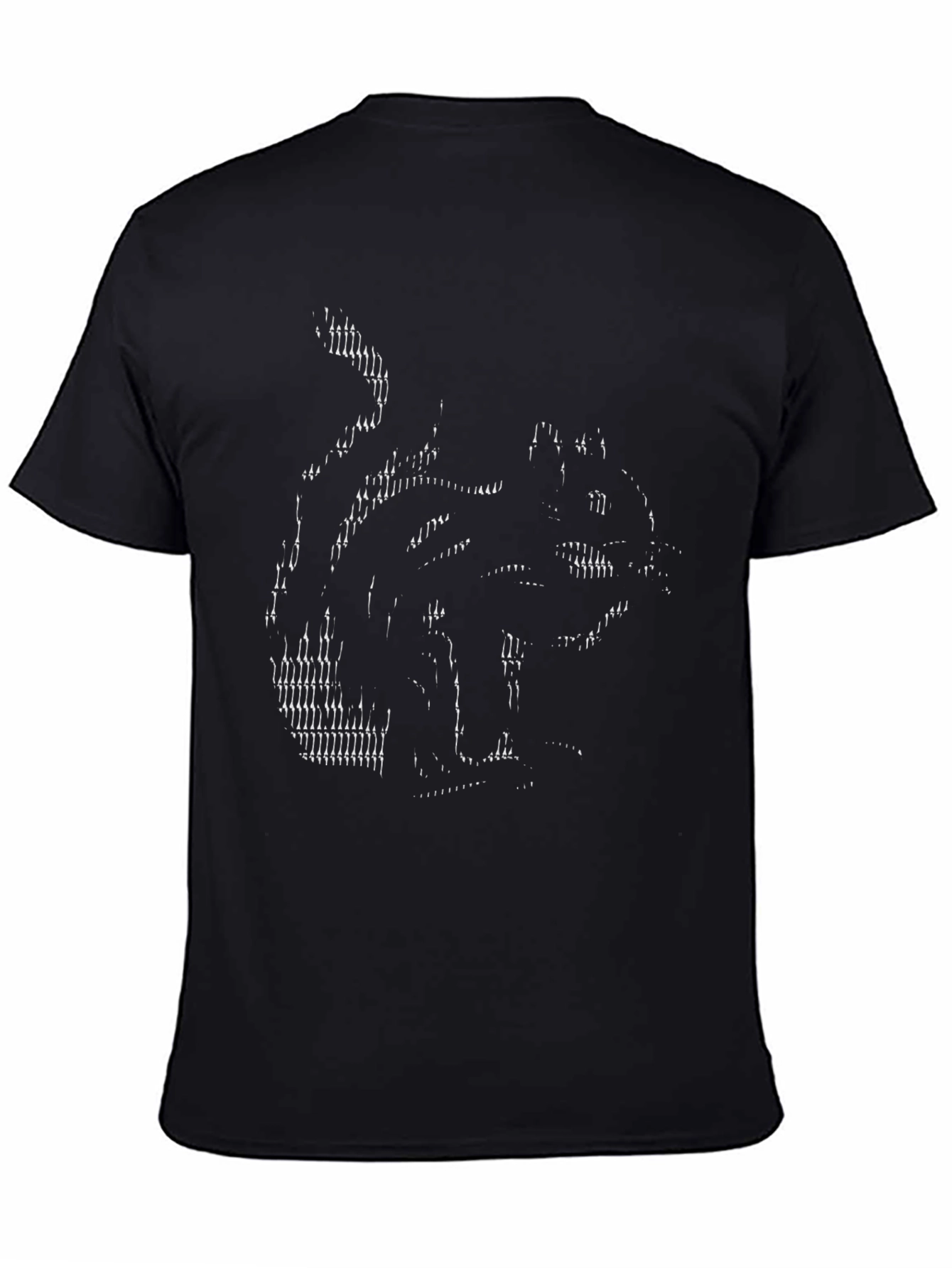 Abstract Cat Graphic Tee - Black Cotton Blend