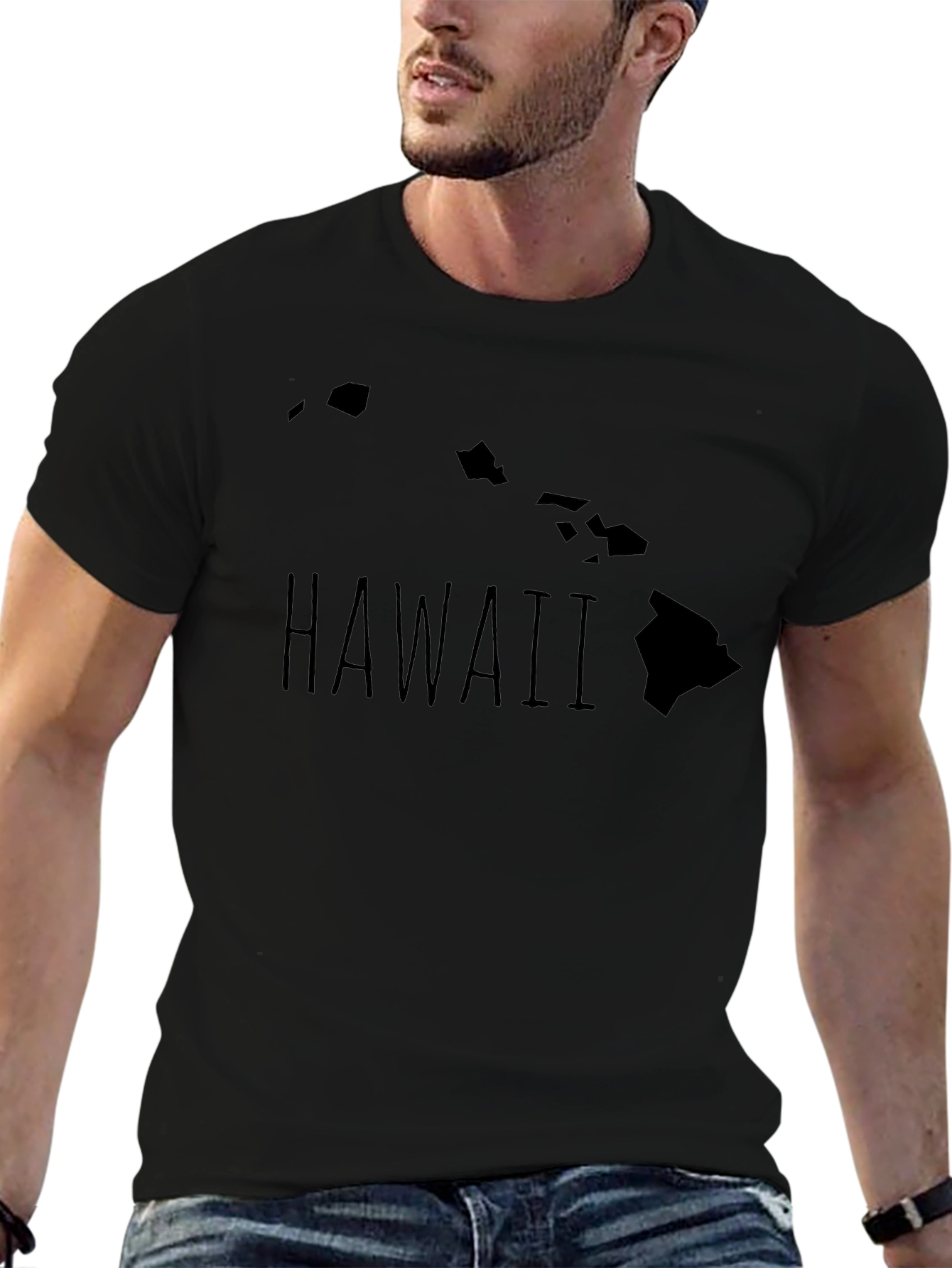 Hawaii Island Map Graphic T-Shirt