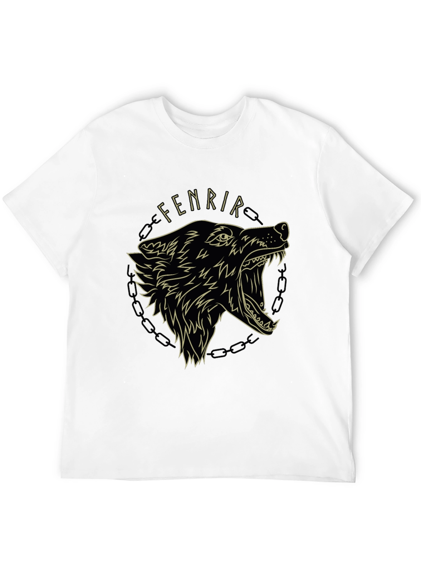 Fenrir Wolf Graphic Tee - Black