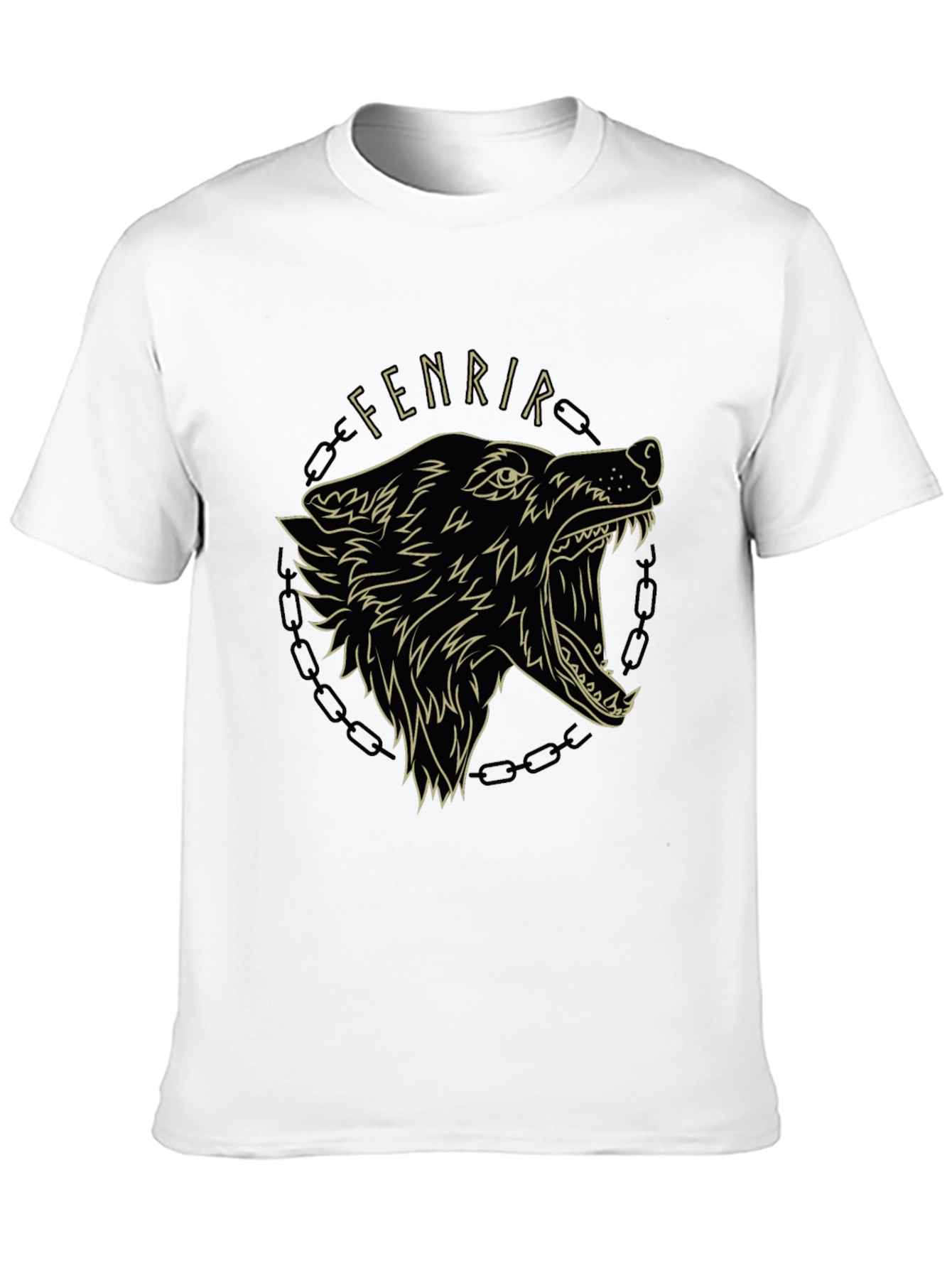Fenrir Wolf Graphic Tee - Black