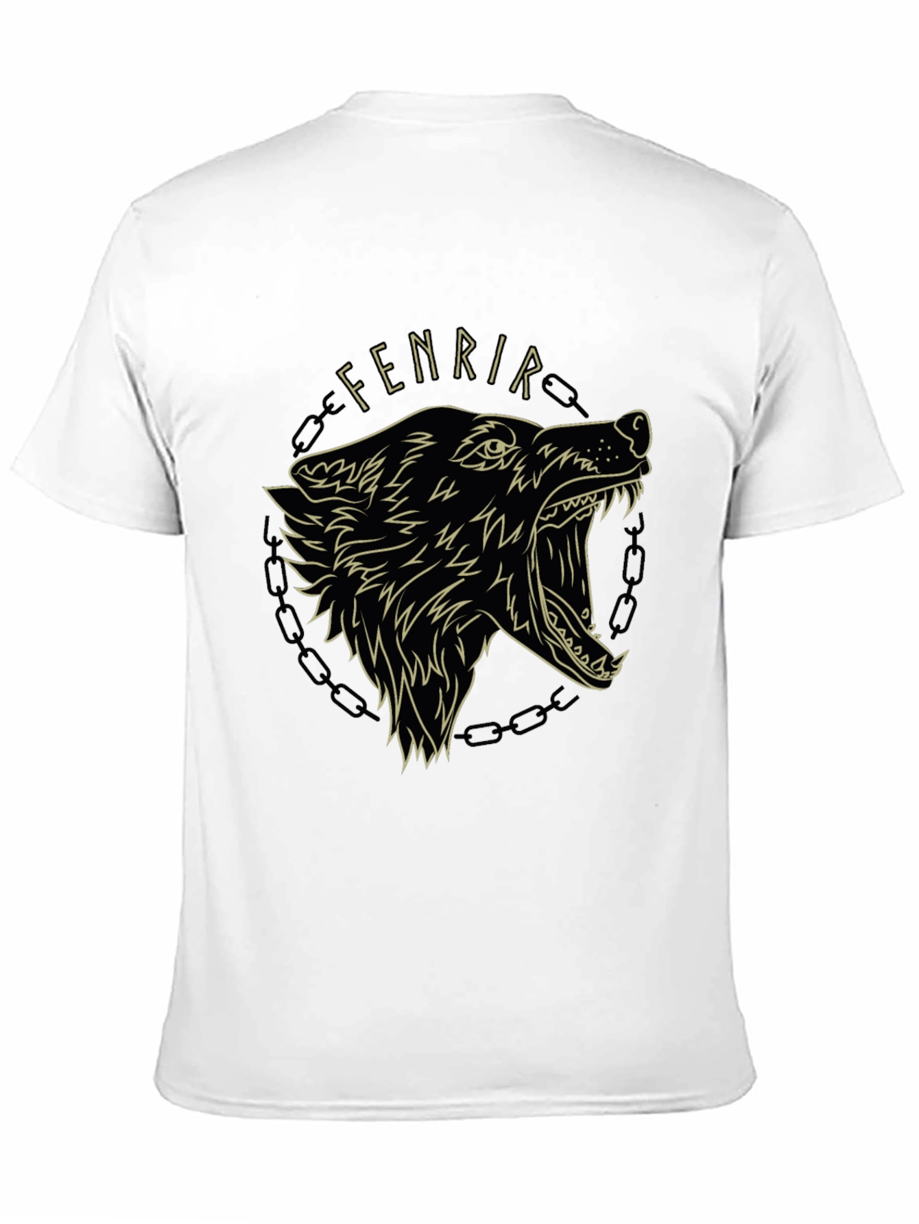 Fenrir Wolf Graphic Tee - Black