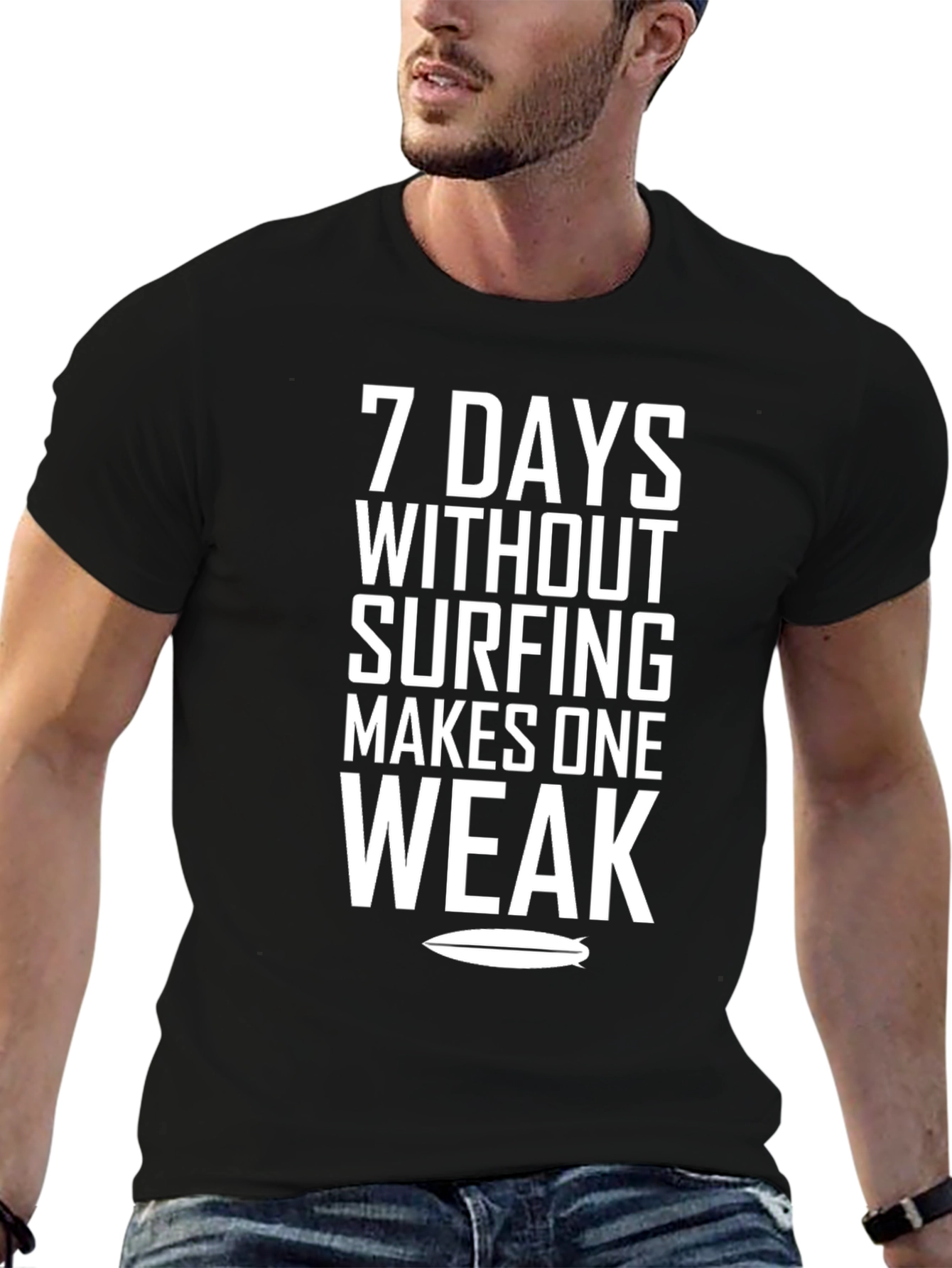 7 Days Without Surfing T-Shirt - Black