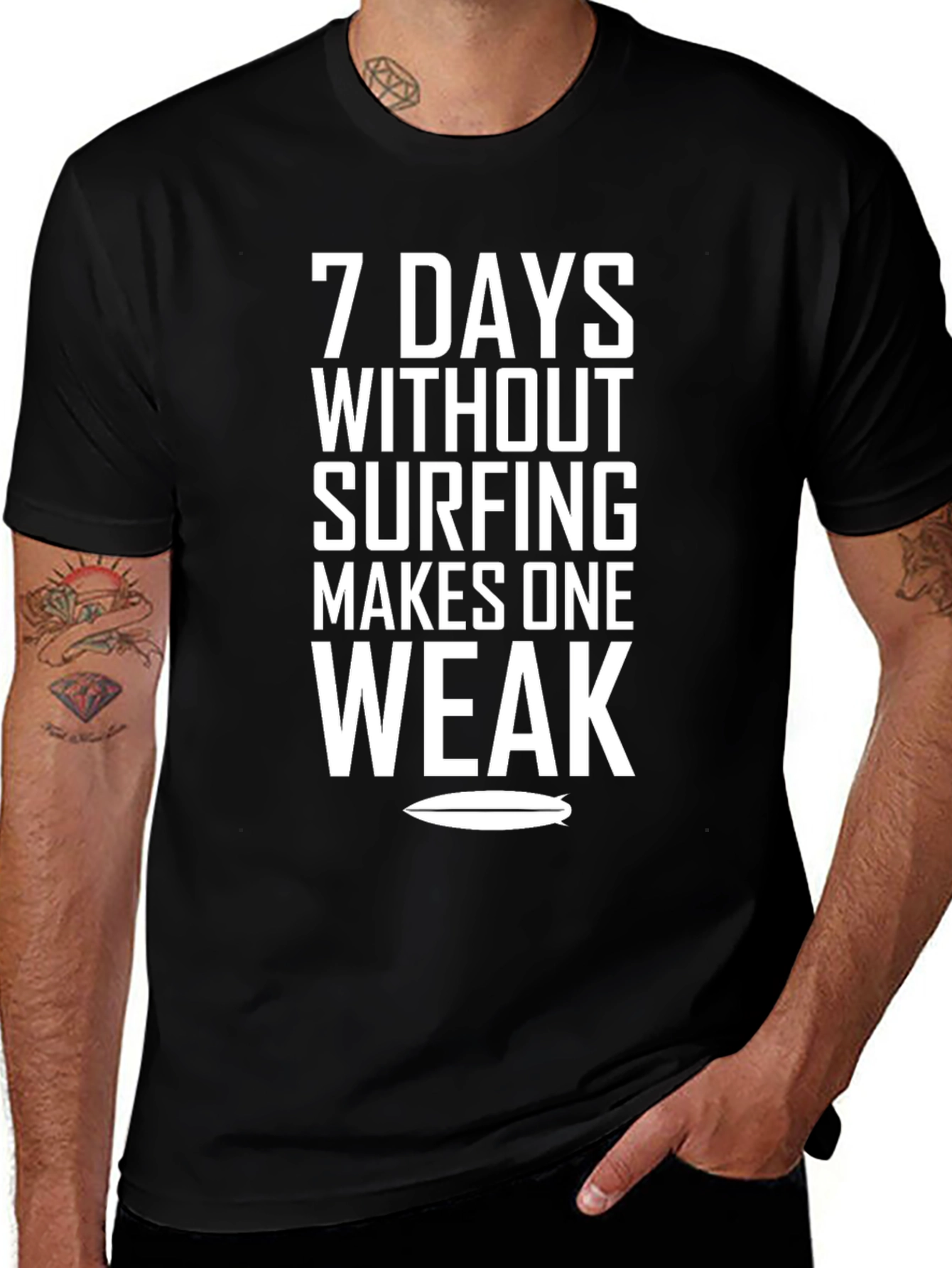 7 Days Without Surfing T-Shirt - Black