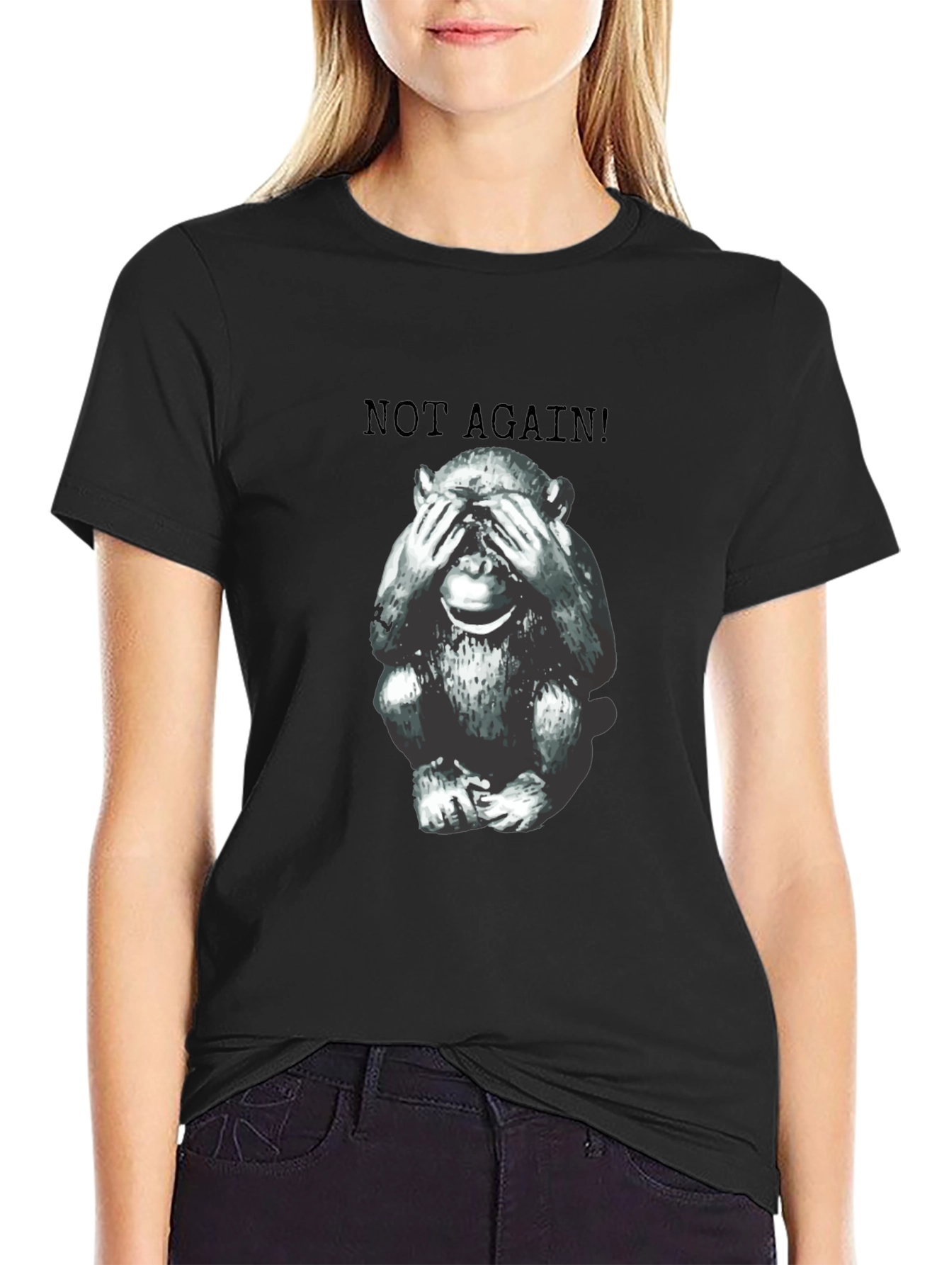Funny Monkey Not Again! Graphic Tee - Unisex