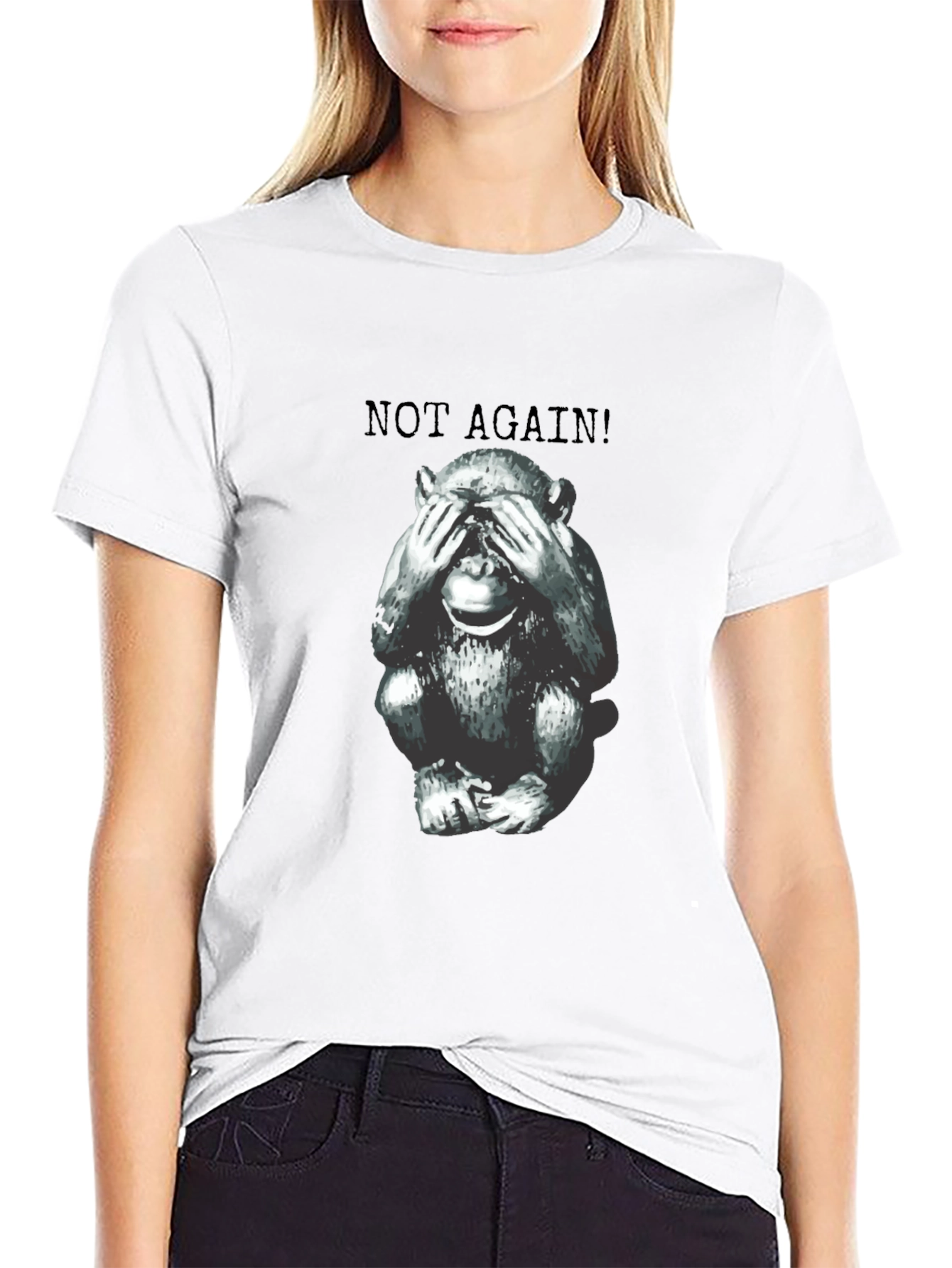 Funny Monkey Not Again! Graphic Tee - Unisex