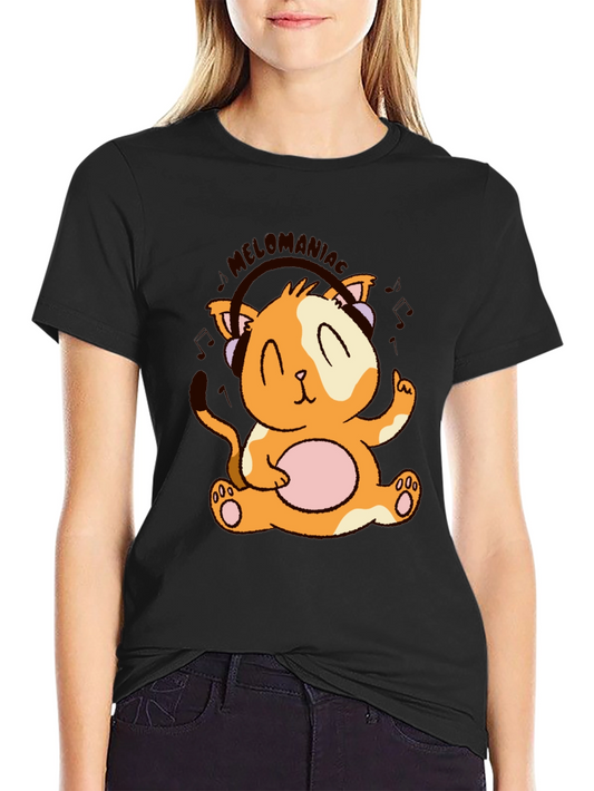 Melomania Cat T-Shirt - Cute Animal Design Tee