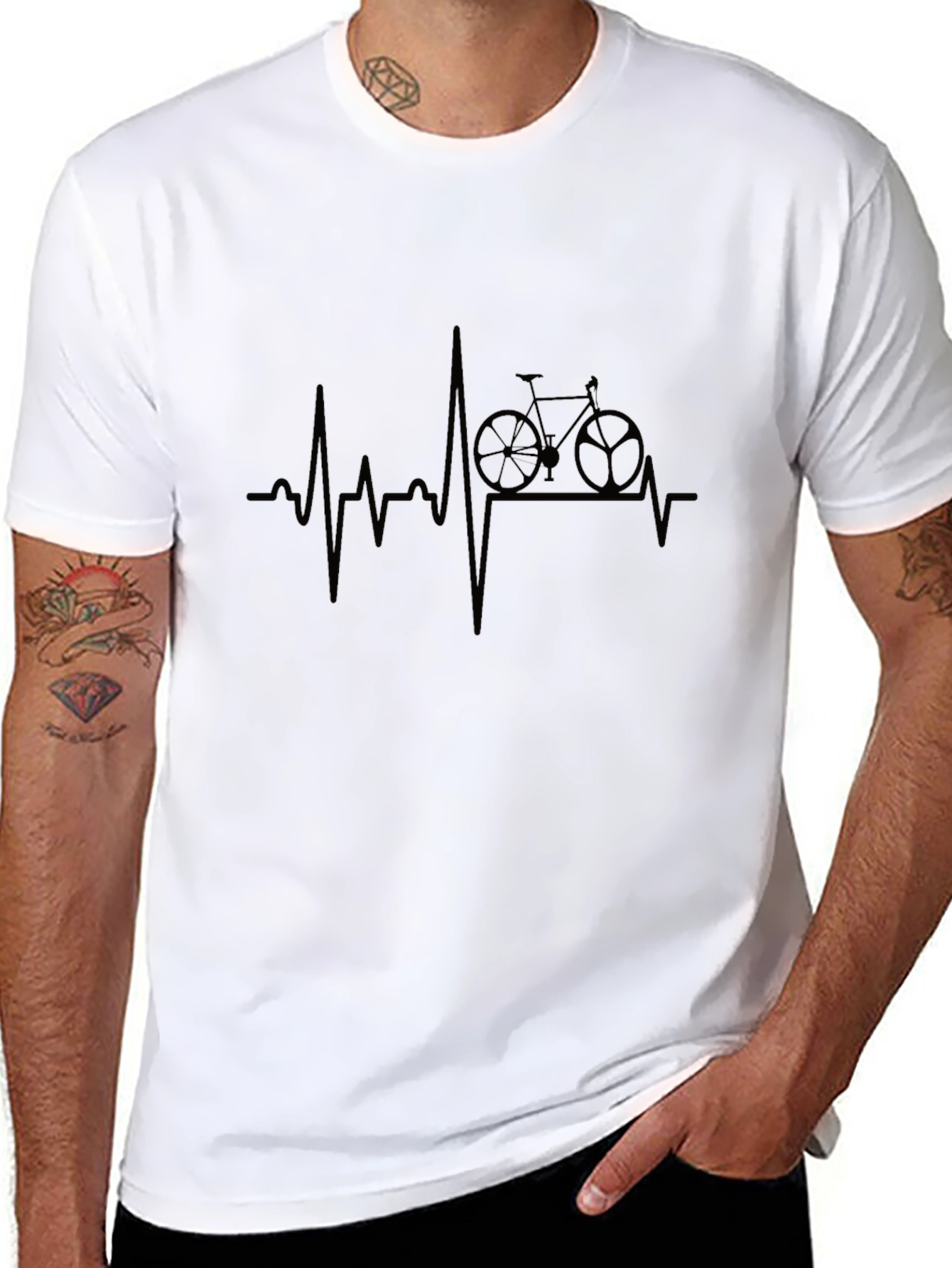 Cycling Heartbeat T-Shirt - Ride Your Passion