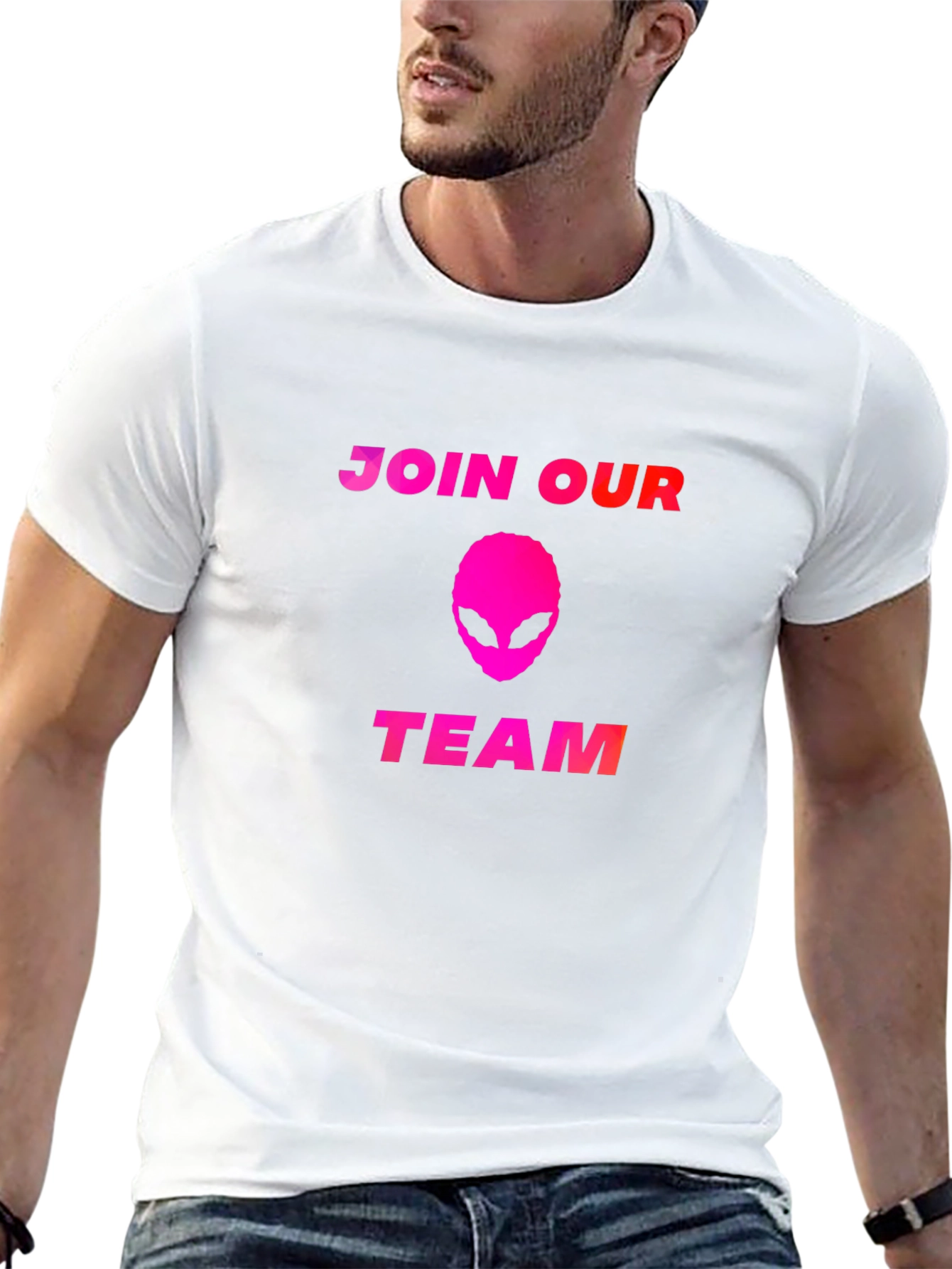 Join Our Team Alien T-Shirt - Black Cotton Blend