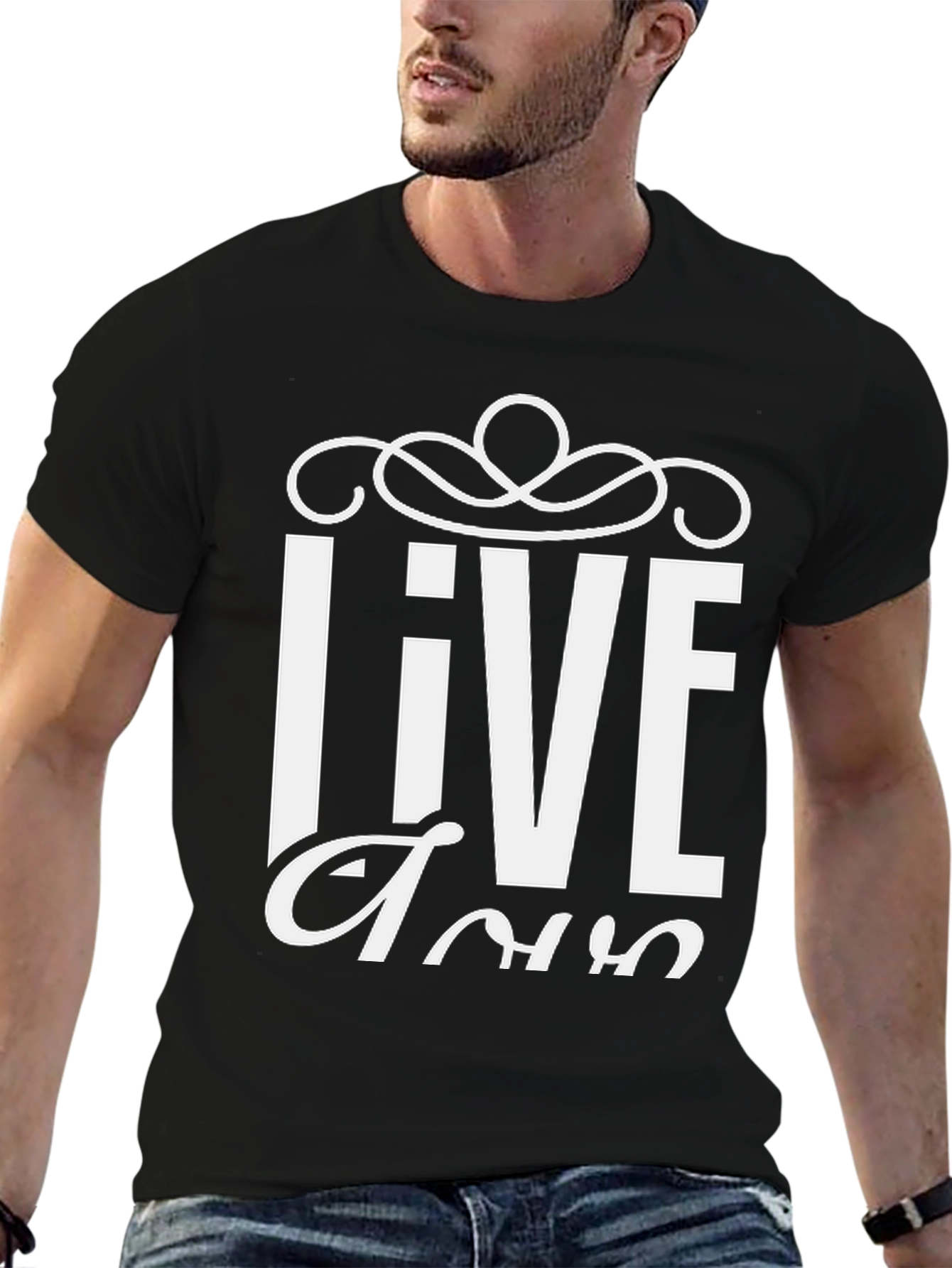 Live Tour Graphic T-Shirt - Black Cotton Blend