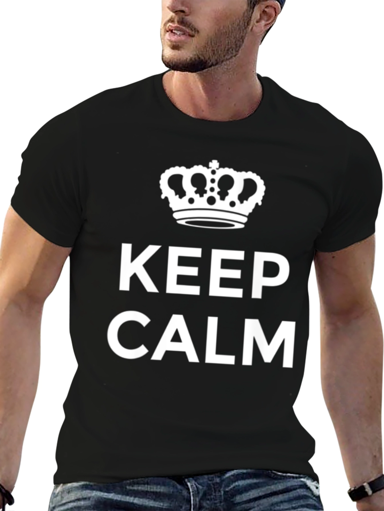 Keep Calm Crown Black Graphic Tee